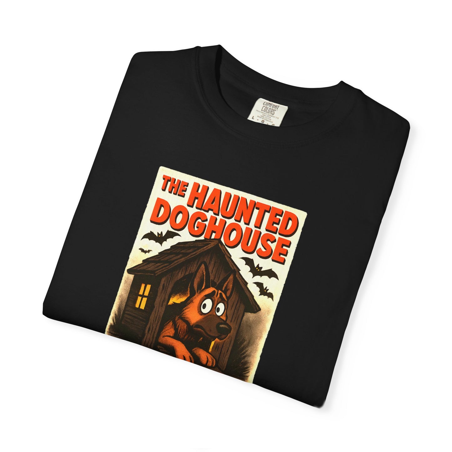 Haunted Doghouse Unisex T-Shirt, Halloween Tees, Dog Lover Shirt, Spooky Graphic Tee, Fun Casual Wear