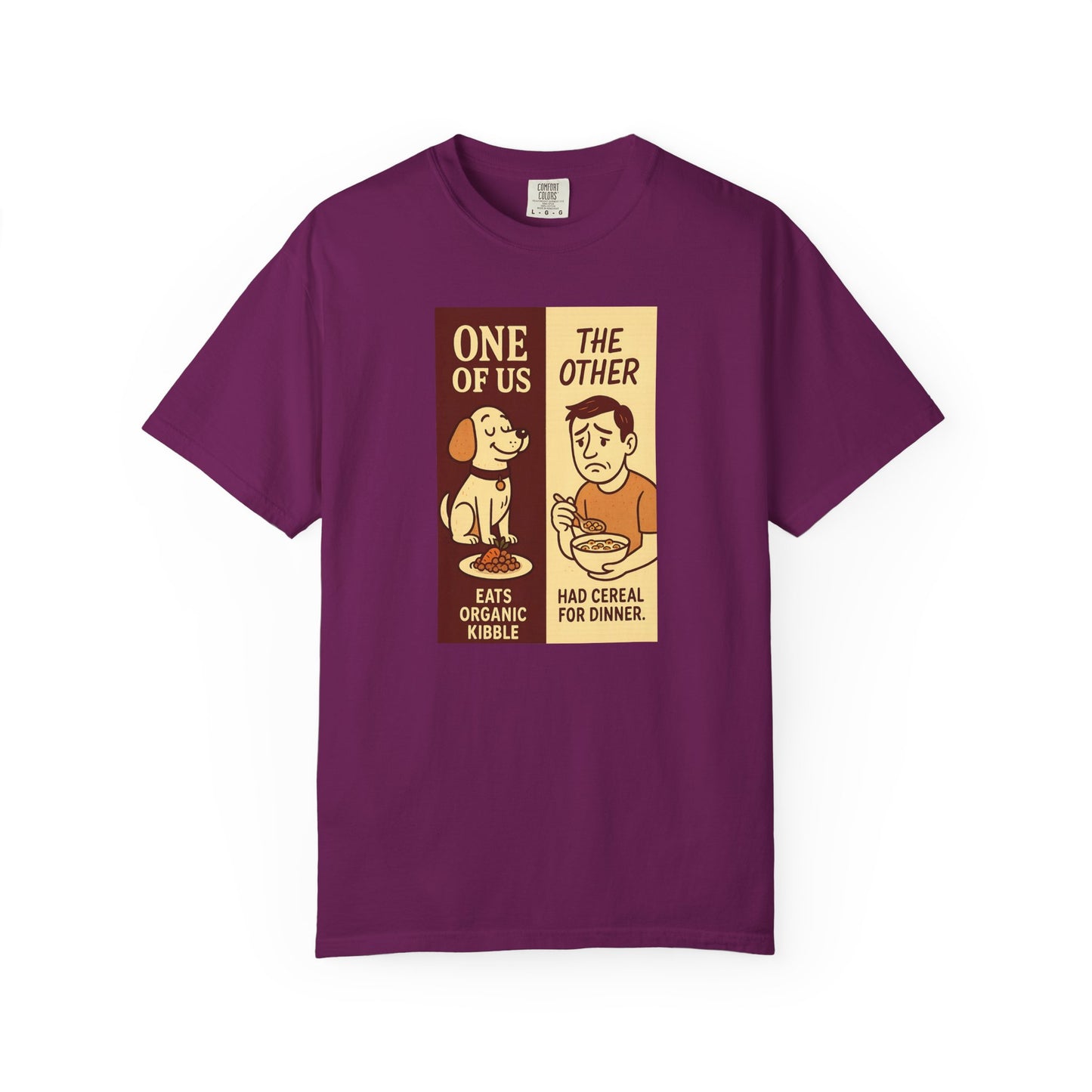 Organic Kibble T-Shirt, Funny Pet Lover Tee, Casual Unisex Apparel, Dog and Cat Humor, Gift for Animal Lovers