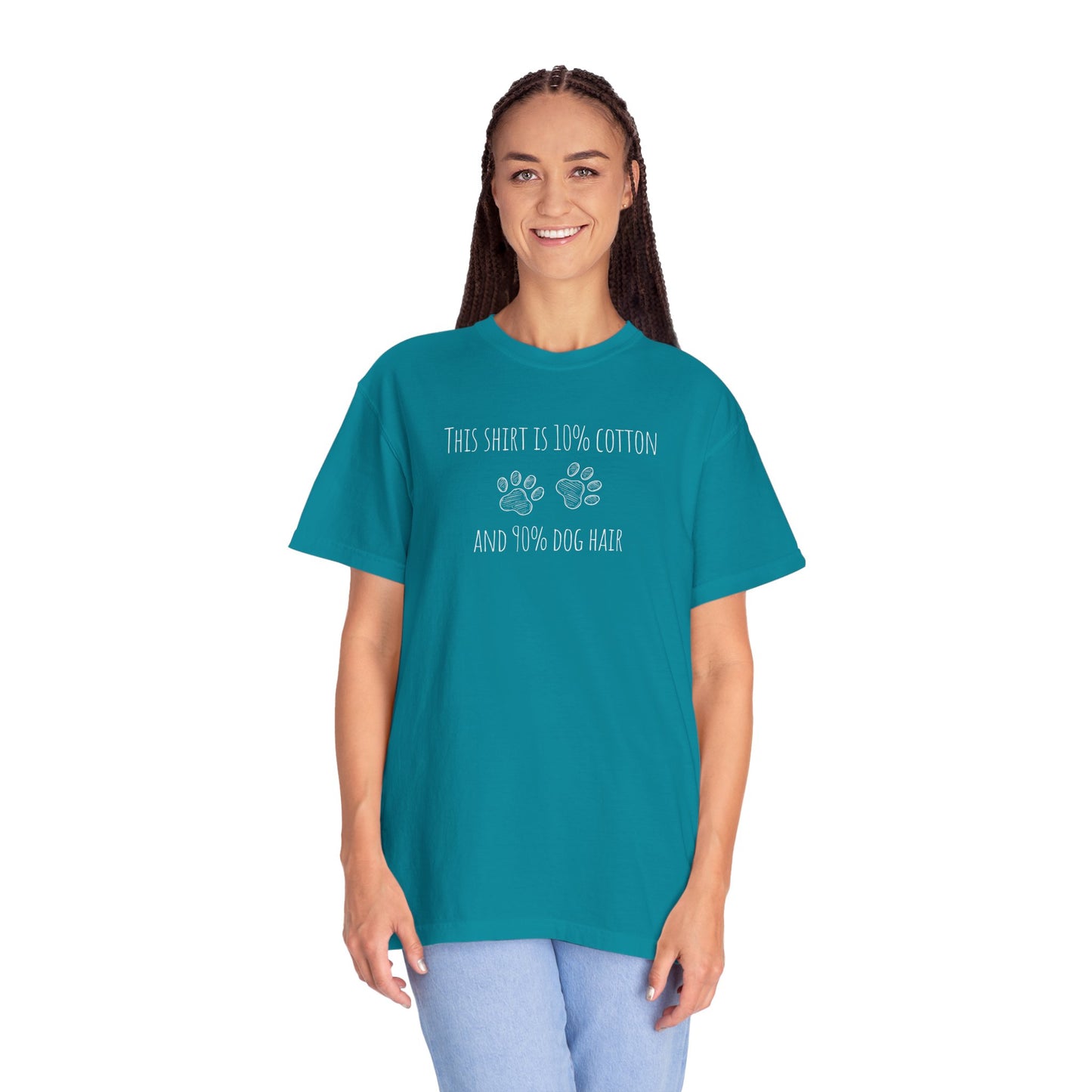 10% cotton 90% dog hair Unisex Garment-Dyed T-shirt - Casual Comfort for Trendsetters