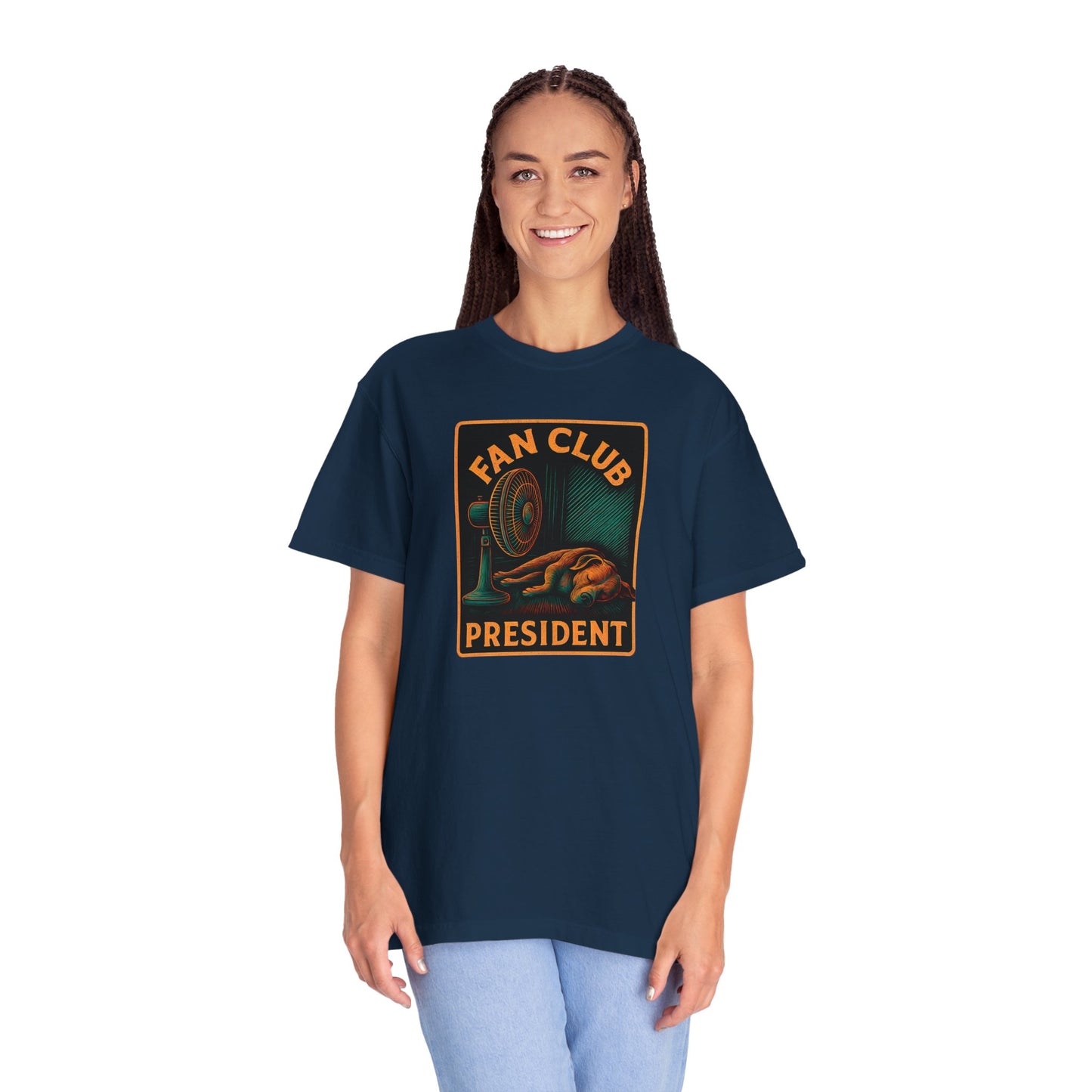 Fan Club President Unisex T-shirt, Garment-Dyed Tee, Unique Gift, Club Member Apparel, Casual Wear, Fan Merchandise