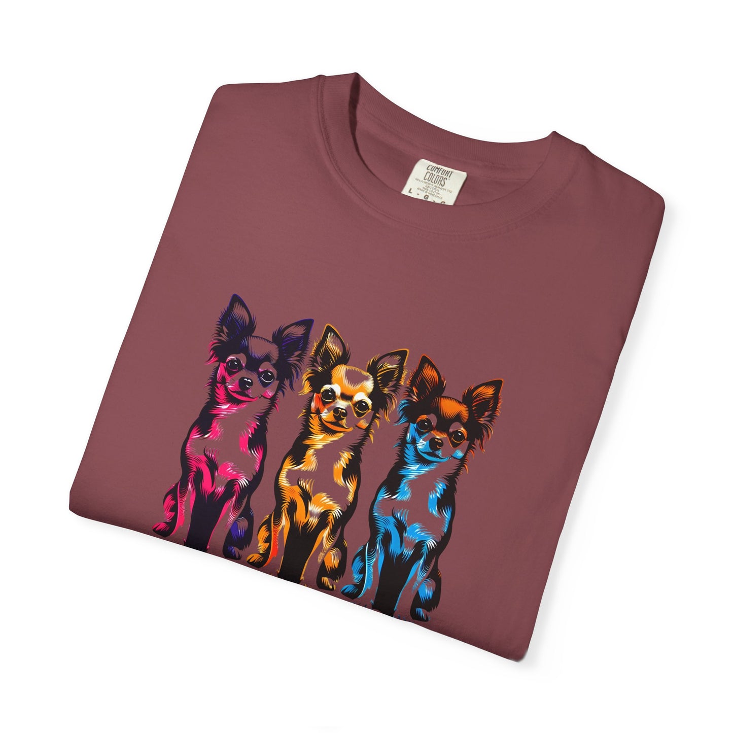Colorful Chihuahua T-Shirt - Fun & Stylish Unisex Garment-Dyed Tee