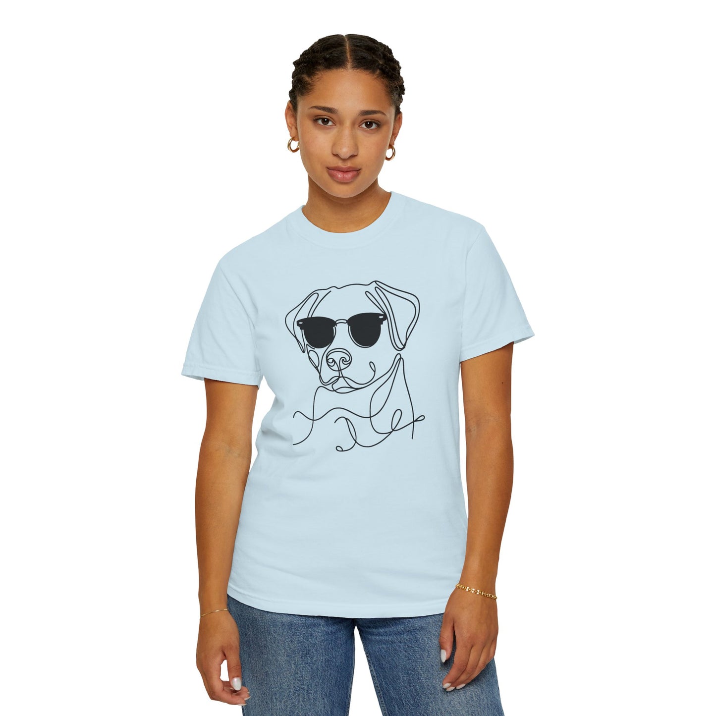 Cool Dog Line Art T-Shirt, Pet Lover Gift, Unisex Tee, Animal Lover Shirt, Casual Wear, Dog Mom Gift, Birthday Present, Dog Themed Apparel