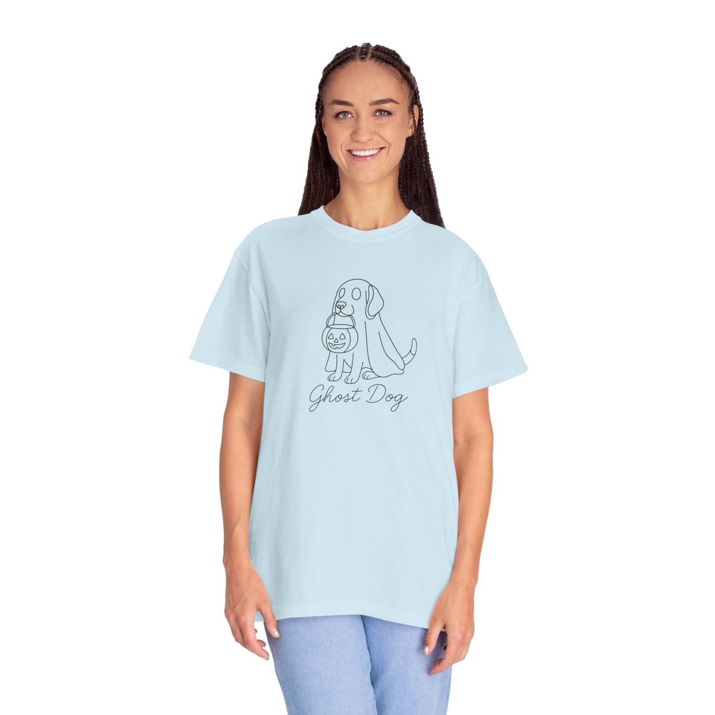 Ghost Dog Halloween T-Shirt, Unisex Tee, Casual Fall Apparel, Pet Lover Gift, Spooky Dog Shirt, Fun Trick-or-Treat Outfit