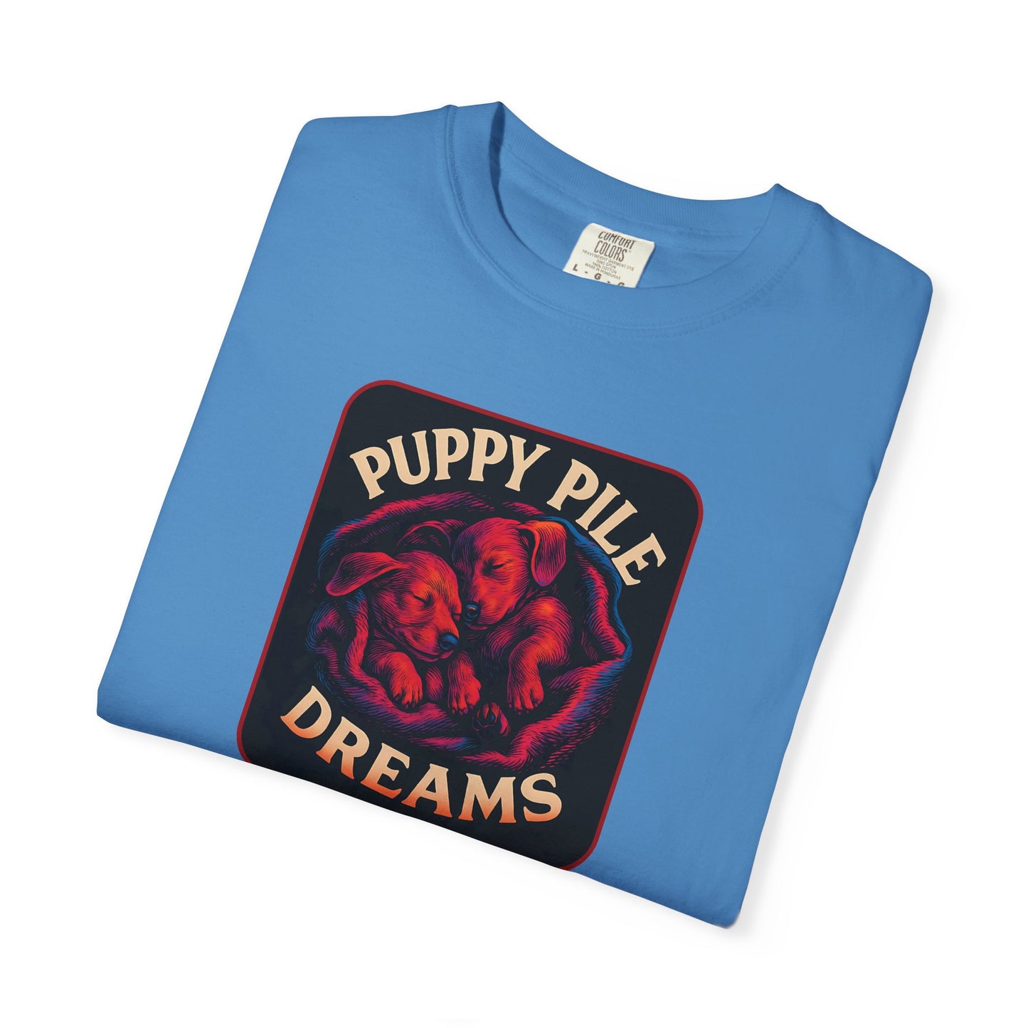 Puppy Pile Dreams T-Shirt, Unisex Tee, Dog Lover Gift, Casual Wear, Comfortable Cotton Shirt, Fun Animal Graphic Tee