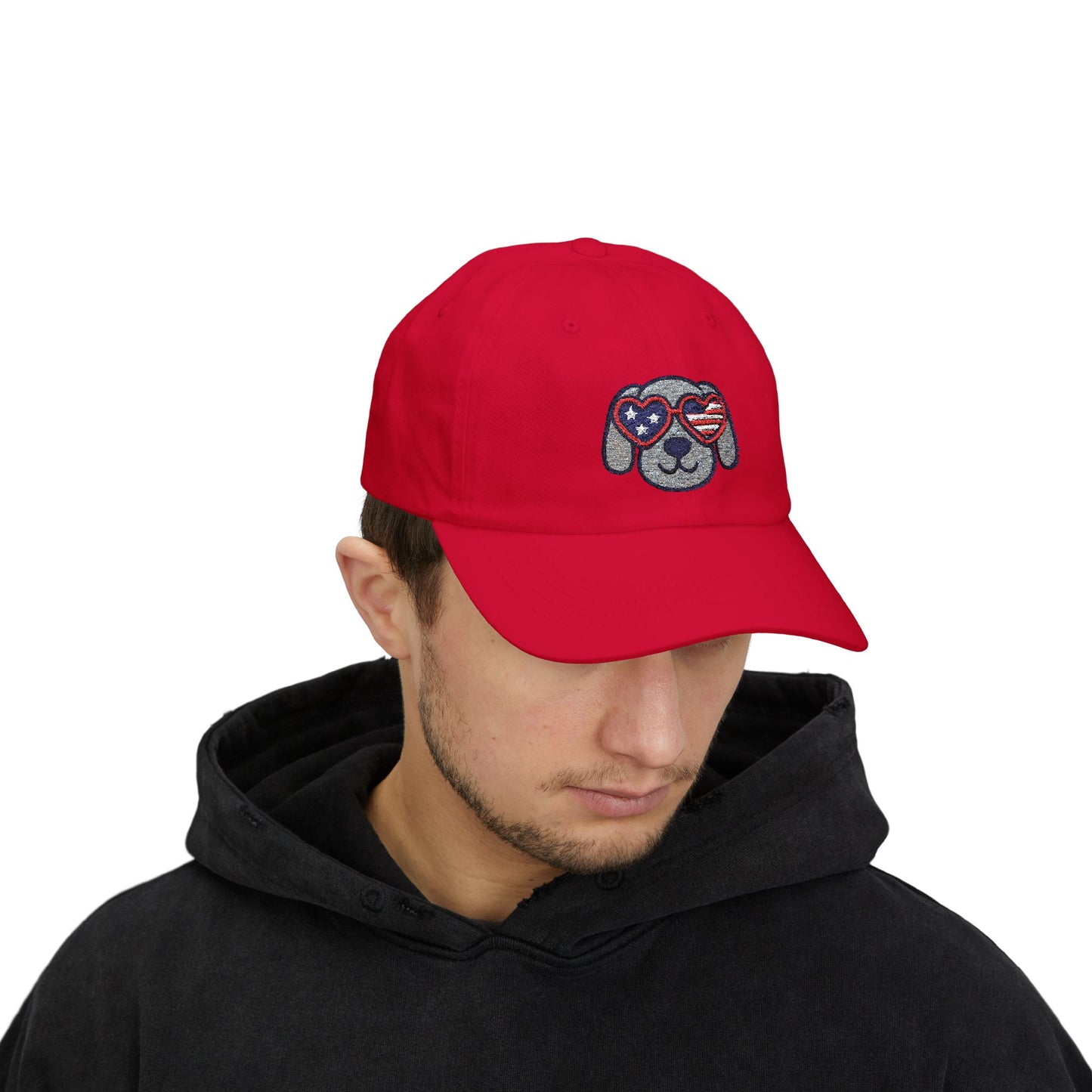 Patriotic Dog Dad Cap – Adjustable Baseball Hat for Animal Lovers, Summer Festivals, Father's Day, Fourth of July, Casual Wear