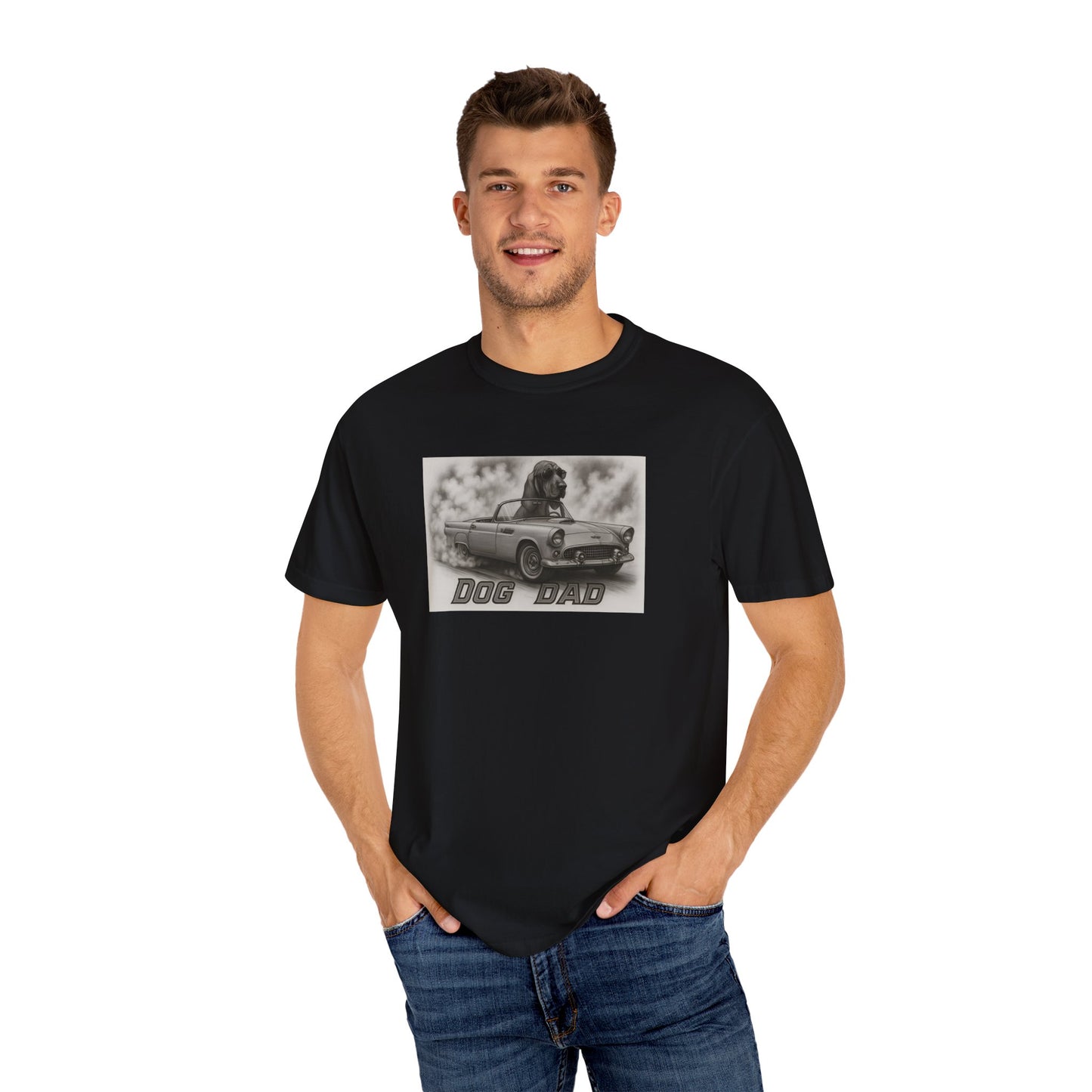 Dog Dad - Bloodhound - Cool Dogs in Cool Cars T-Shirt Collection | Funny Dog Lover Apparel for Men
