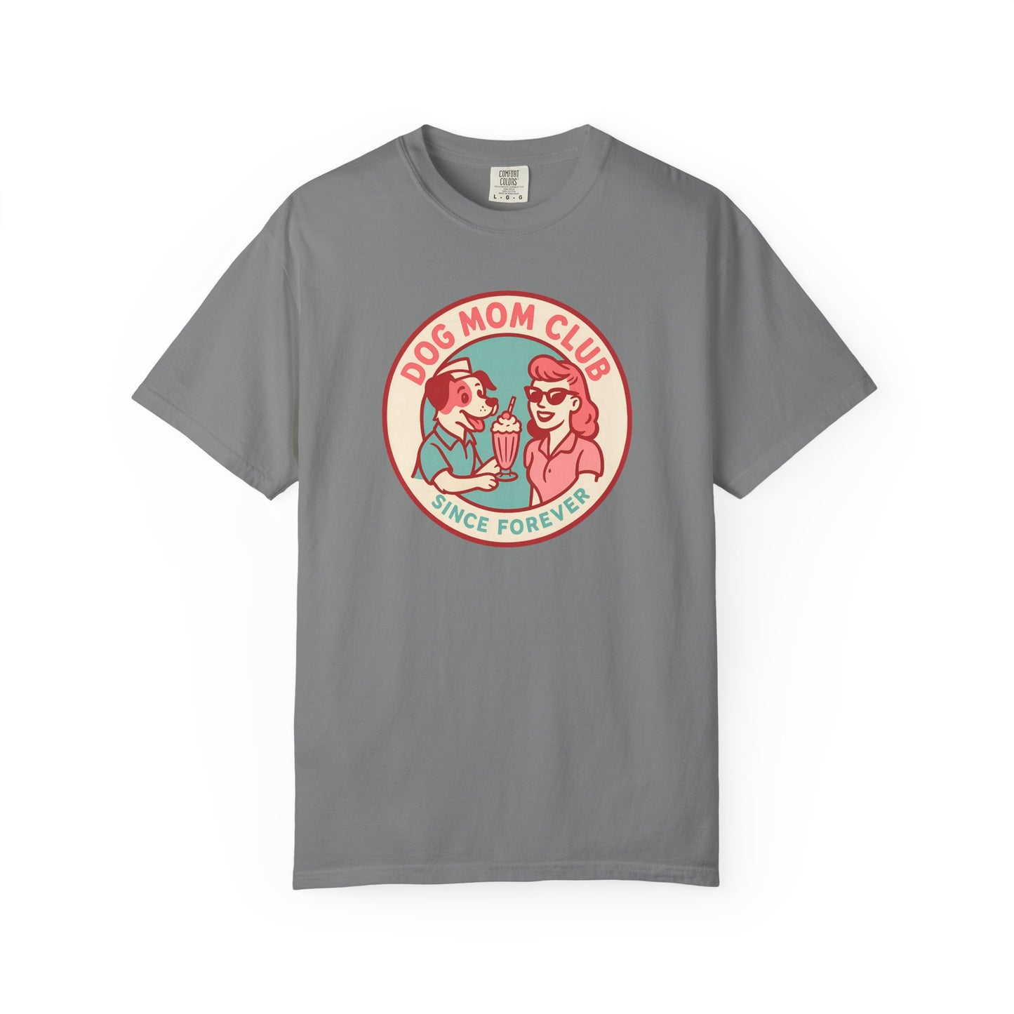 Dog Mom Club Garment-Dyed Tee | Casual Women's T-Shirt | Pet Lover Gift | Dog Mom Apparel | Cute Animal Lover Shirt
