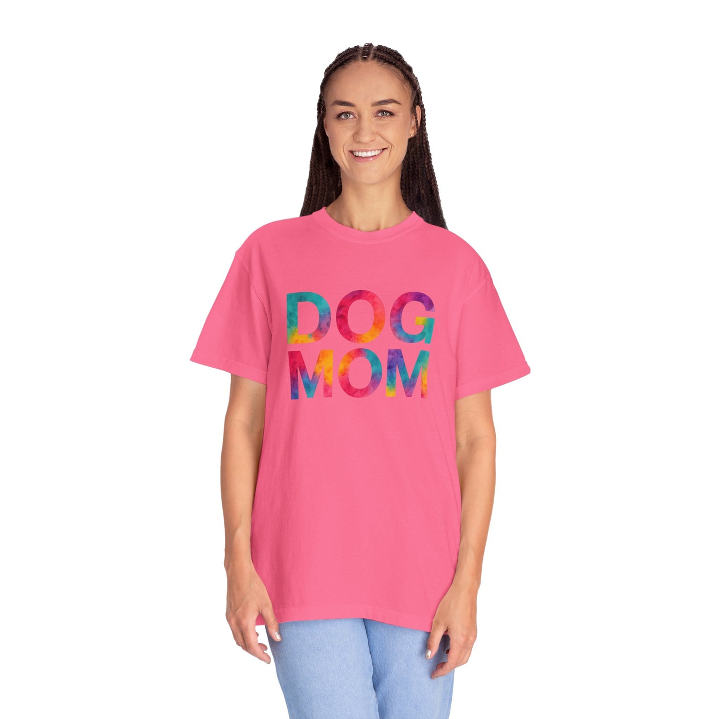 Colorful Dog Mom T-Shirt, Cute Pet Lover Tee, Perfect Gift for Dog Owners, Casual Wear, Animal Lovers Apparel