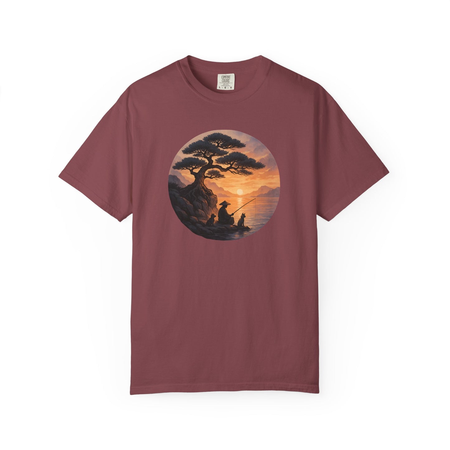 Vintage Sunset Fisherman Unisex T-shirt