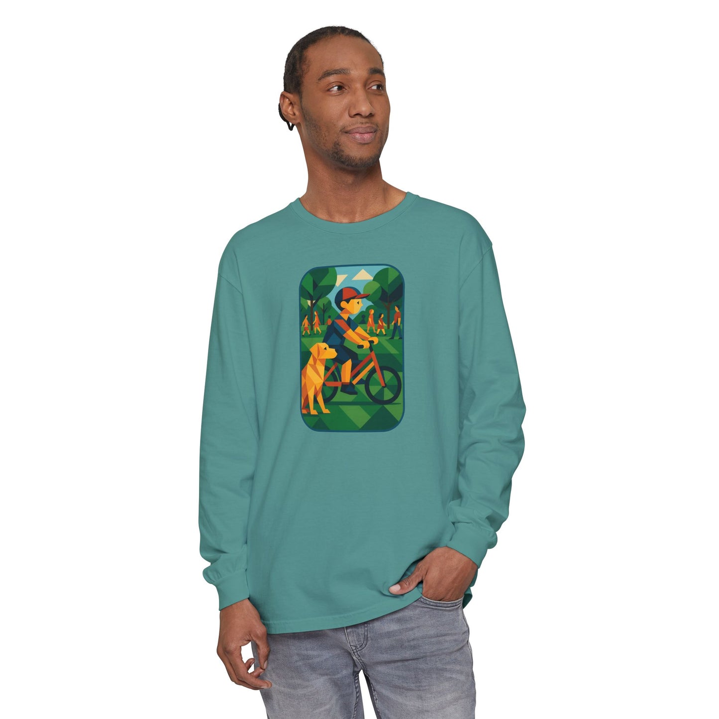 Park Walk Adventure T-Shirt, Eco-Friendly Tee, Dog Lover Apparel, Nature Print Shirt, Perfect for Outdoor Activities