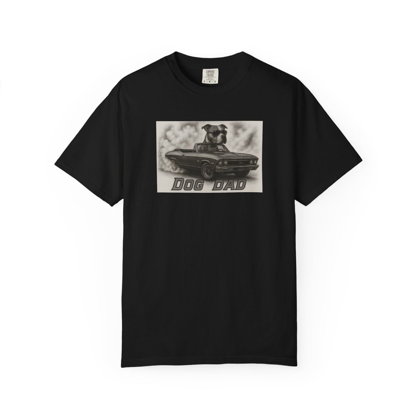 Dog Dad - American Staffordshire Terrier - Cool Dogs in Cool Cars T-Shirt Collection | Funny Dog Lover Apparel for Men