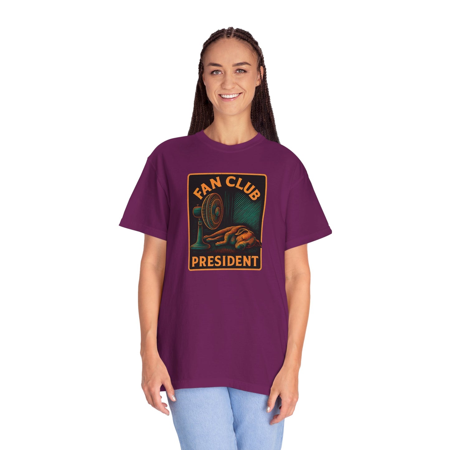 Fan Club President Unisex T-shirt, Garment-Dyed Tee, Unique Gift, Club Member Apparel, Casual Wear, Fan Merchandise