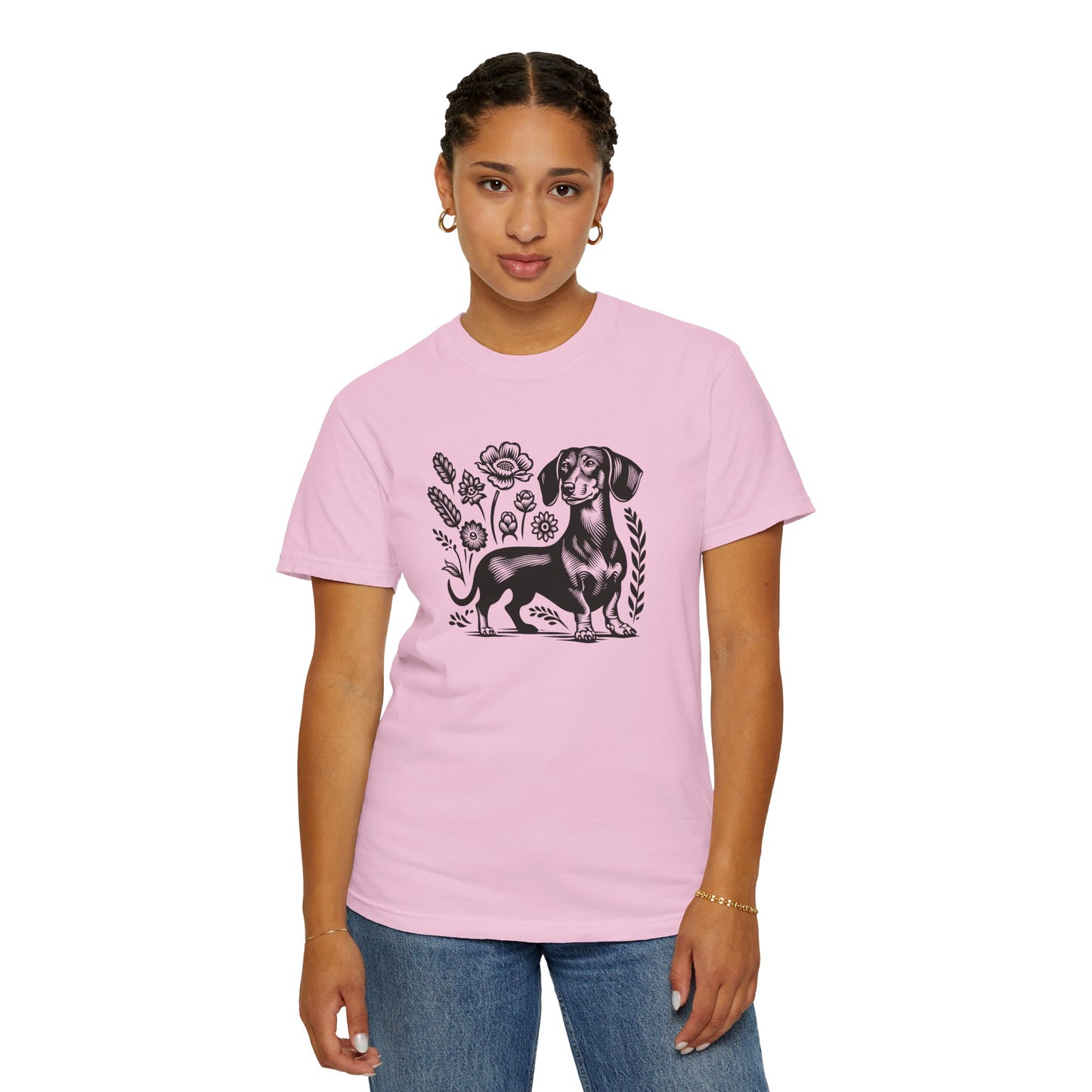 Floral Dachshund Unisex T-Shirt - Comfy Pet Lover Gift