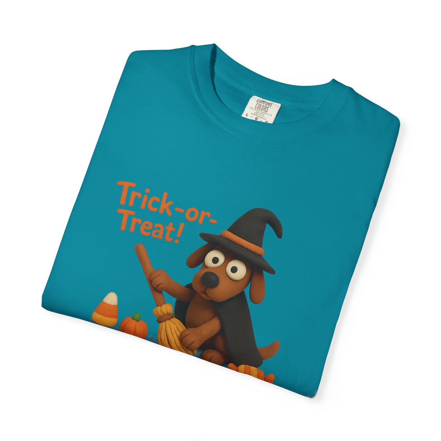 Cute Halloween Dog T-Shirt, Trick-or-Treat Shirt, Fall Apparel, Pet Lover Gift, Unisex Halloween Clothing, Animal Lover Tee