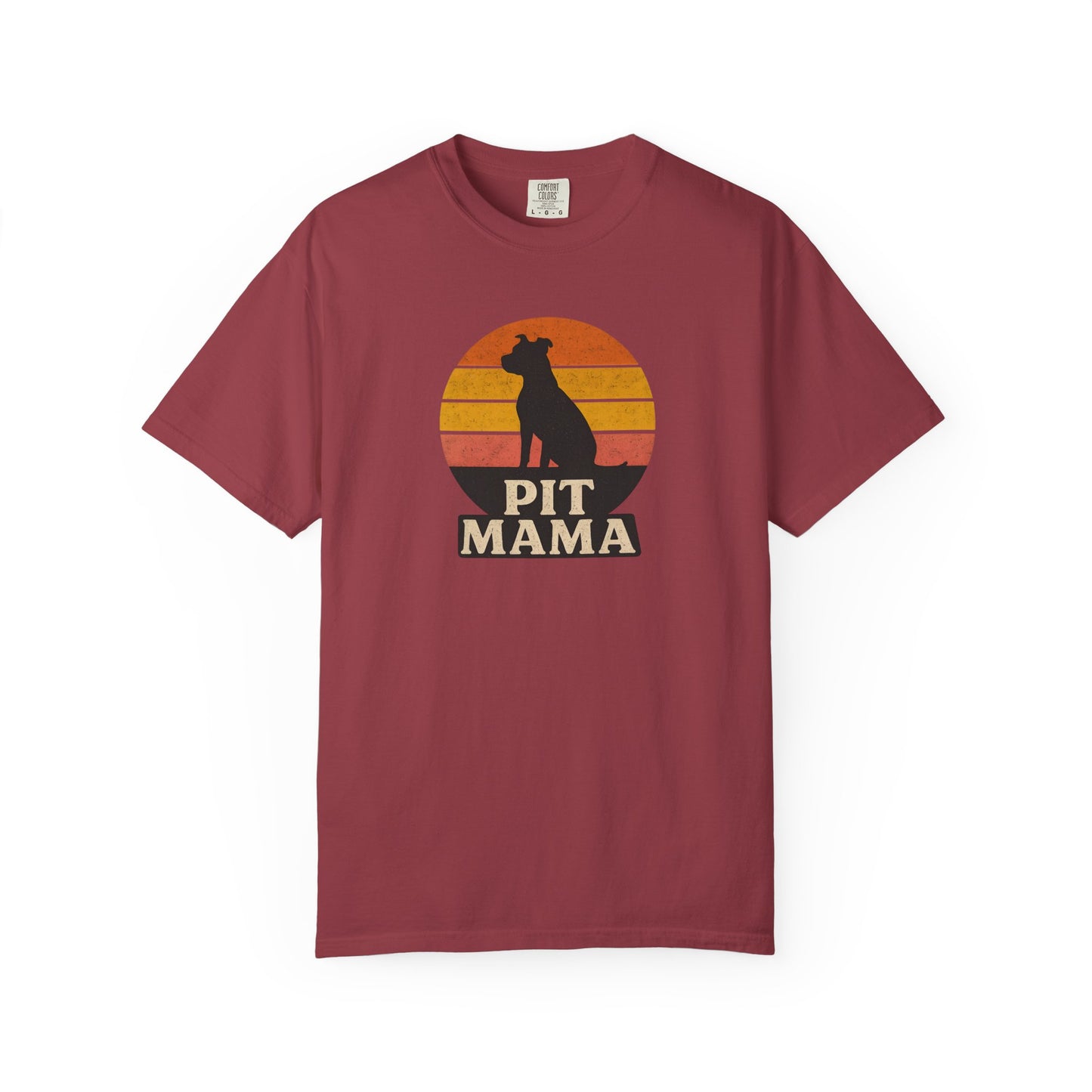 PIT MAMA Unisex Garment-Dyed T-Shirt, Dog Lover Gift, Pet Mom Apparel, Casual Tee, Perfect for Everyday Wear