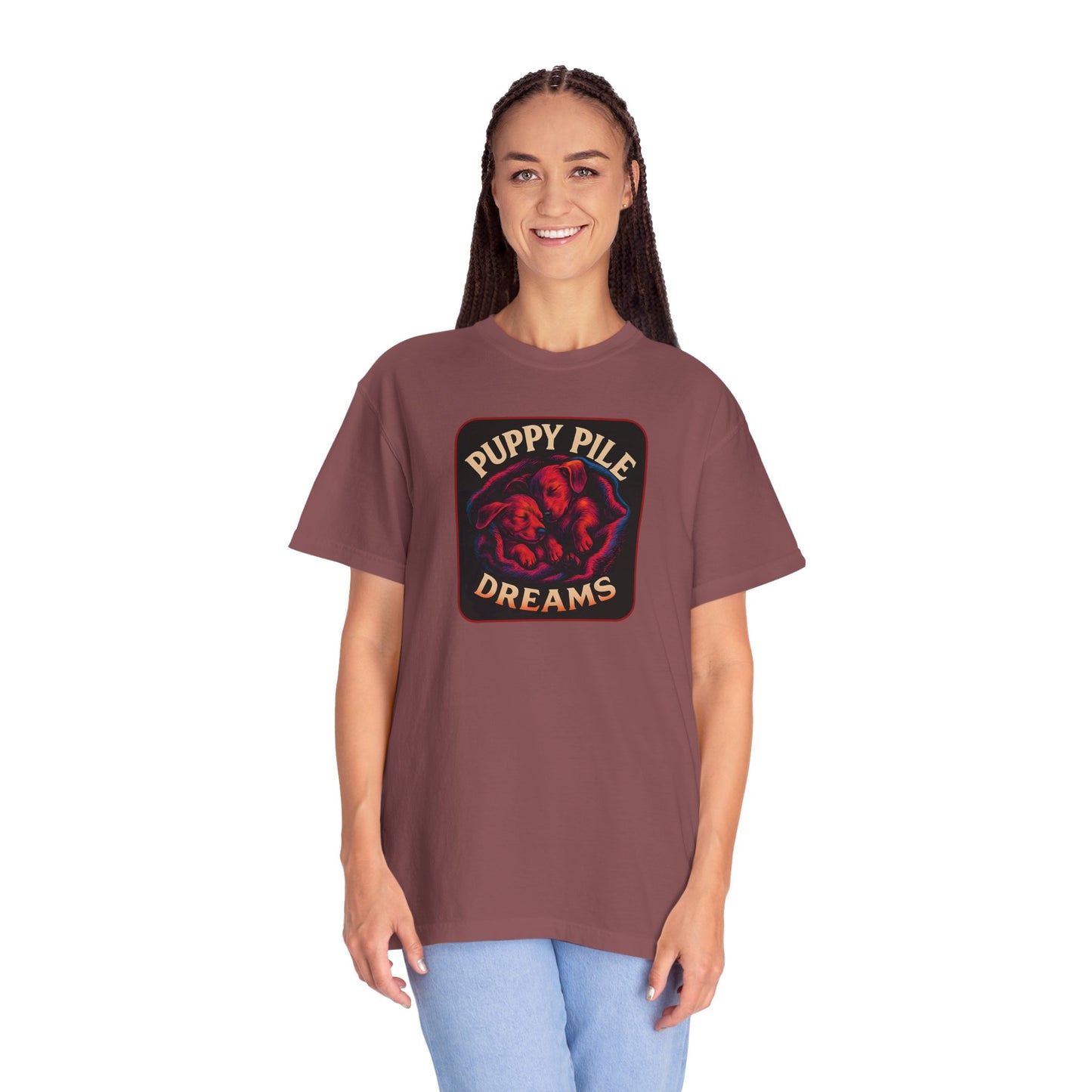 Puppy Pile Dreams T-Shirt, Unisex Tee, Dog Lover Gift, Casual Wear, Comfortable Cotton Shirt, Fun Animal Graphic Tee