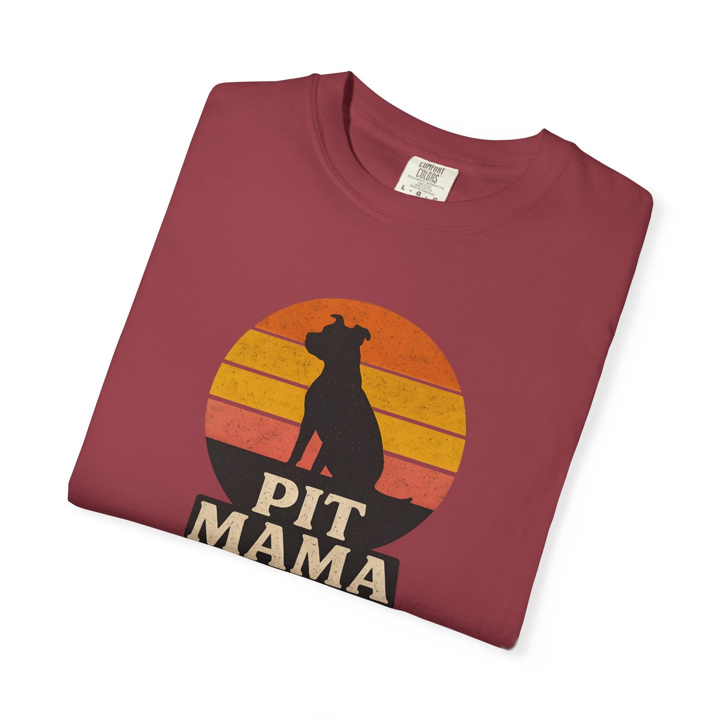 PIT MAMA Unisex Garment-Dyed T-Shirt, Dog Lover Gift, Pet Mom Apparel, Casual Tee, Perfect for Everyday Wear