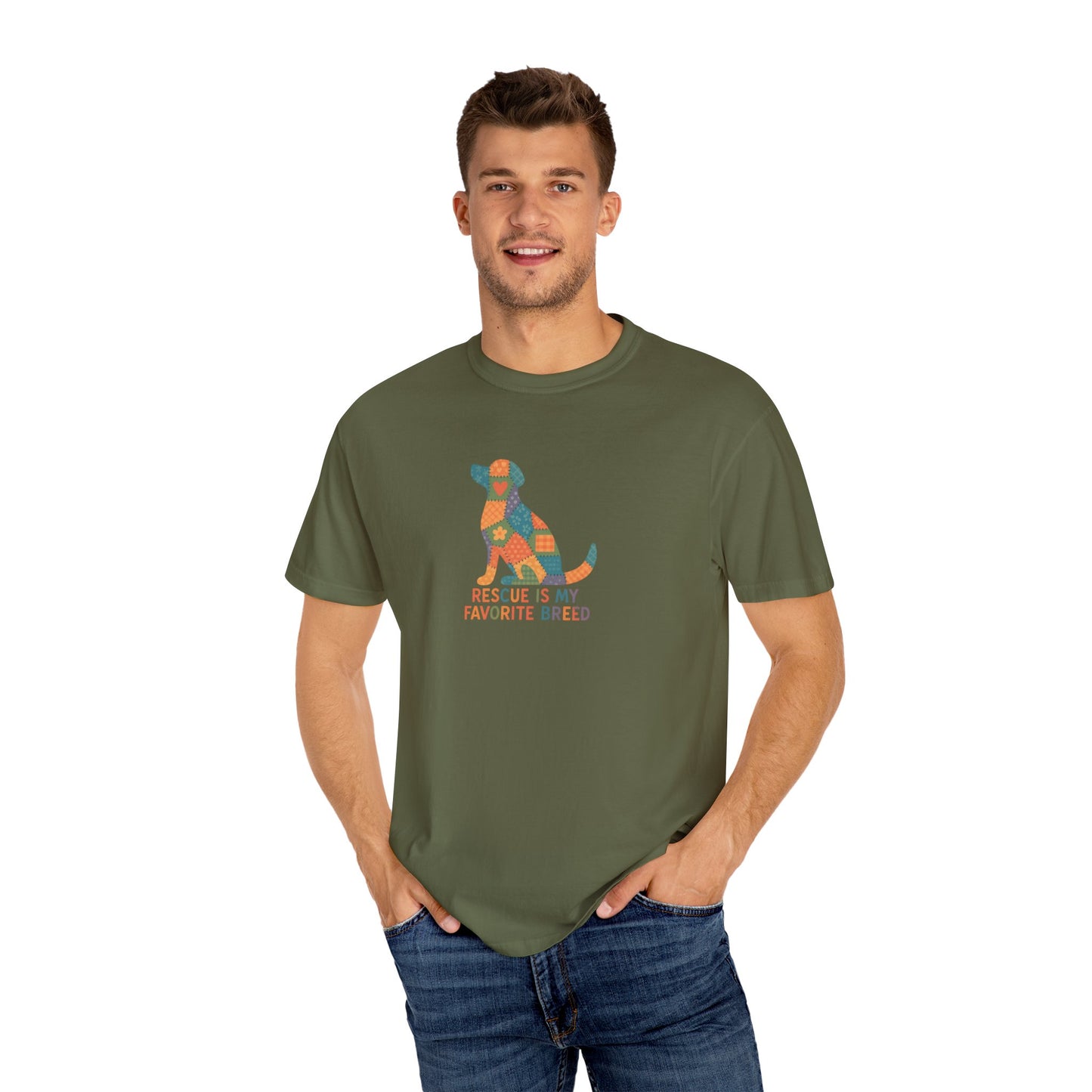 Rescue Is My Favorite Breed Unisex T-Shirt - Dog Lover Gift, Animal Rescue T-shirt, Casual Wear, Pet Adoption Tee, Gift for Dog Owners