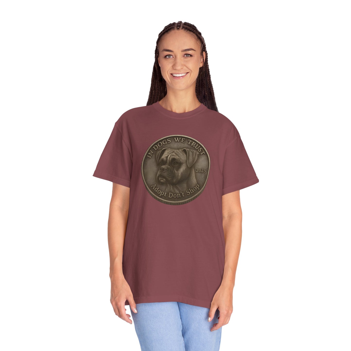 Adopt Don't Shop State Coin T-Shirt Collection - Proud Dog Breed Illustrations