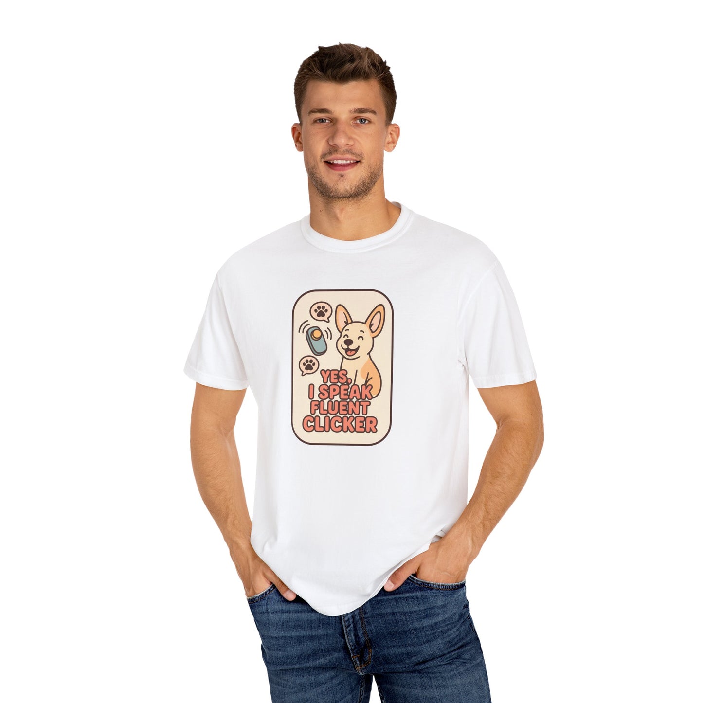 Yes, I Speak Fluent Clicker T-Shirt | Dog Trainer Gift, Animal Lover Apparel, Fun Pet Owner Top, Unique Graphic Tee, Funny Gift