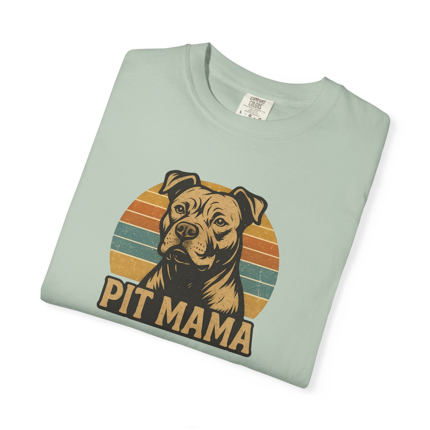 Retro Pit Mama T-Shirt | Garment-Dyed Tee for Dog Lovers | Perfect for Casual Wear, Gifts, Birthdays, Pet Celebrations, Dog Adoption Events