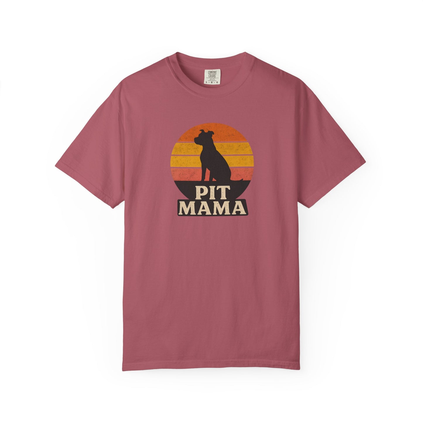 PIT MAMA Unisex Garment-Dyed T-Shirt, Dog Lover Gift, Pet Mom Apparel, Casual Tee, Perfect for Everyday Wear