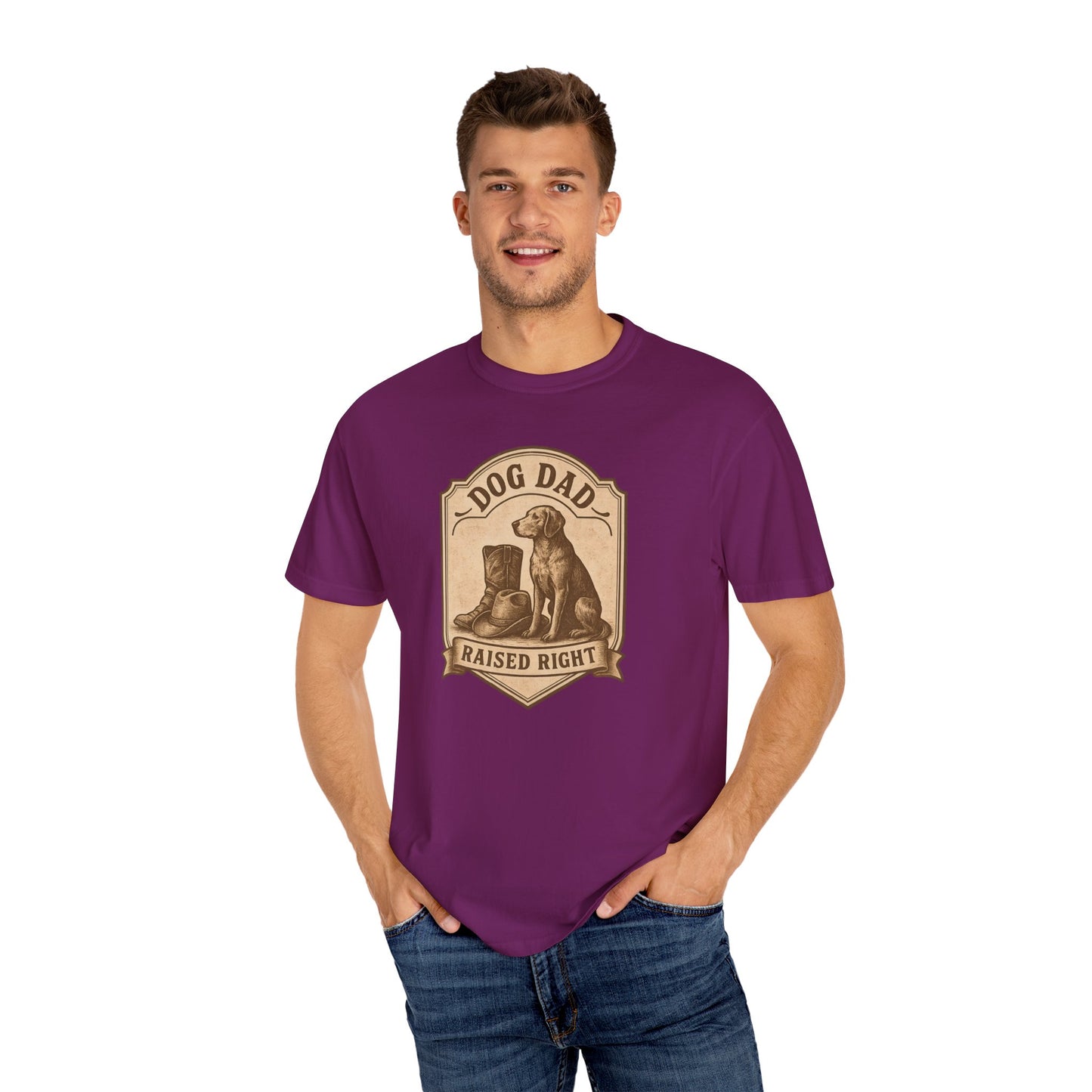 Dog Dad Raised Right T-Shirt, Gift for Dog Lovers, Cute Pet Apparel, Funny Dog Dad Tee, Unisex Casual Wear