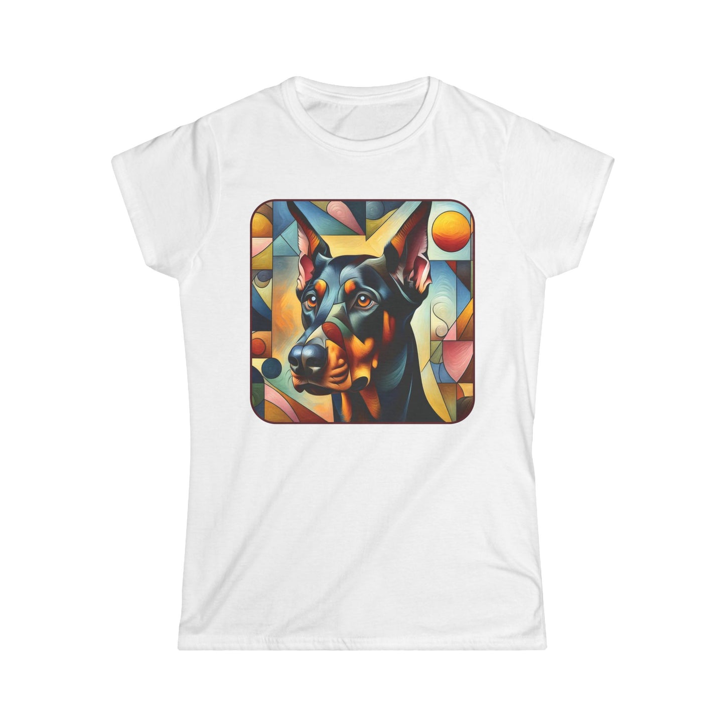 Women's Tee - Doberman Pincher Petcasso Graphic Print
