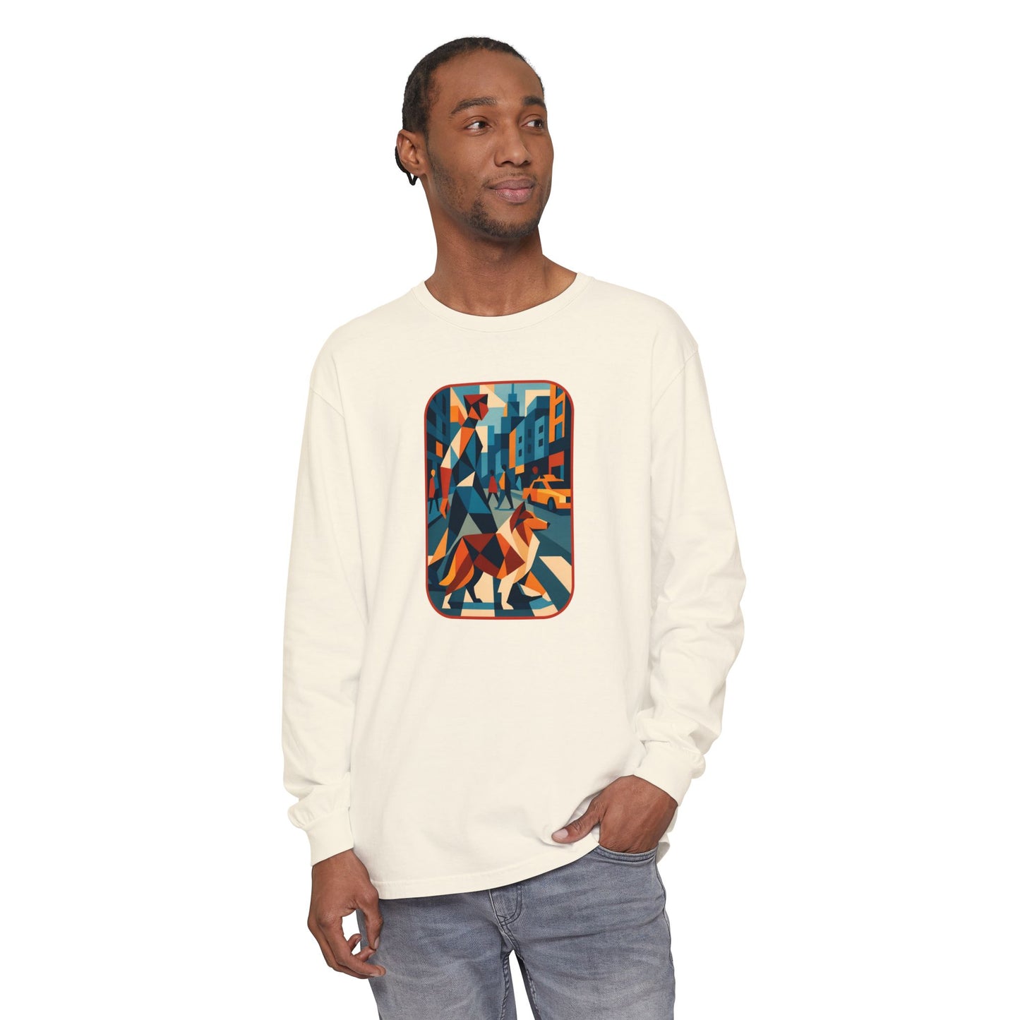 City Walk Tee for Animal Lovers, Casual Wear, Gift for Him/Her, Art-Inspired Apparel, Unique Artwork T-Shirt