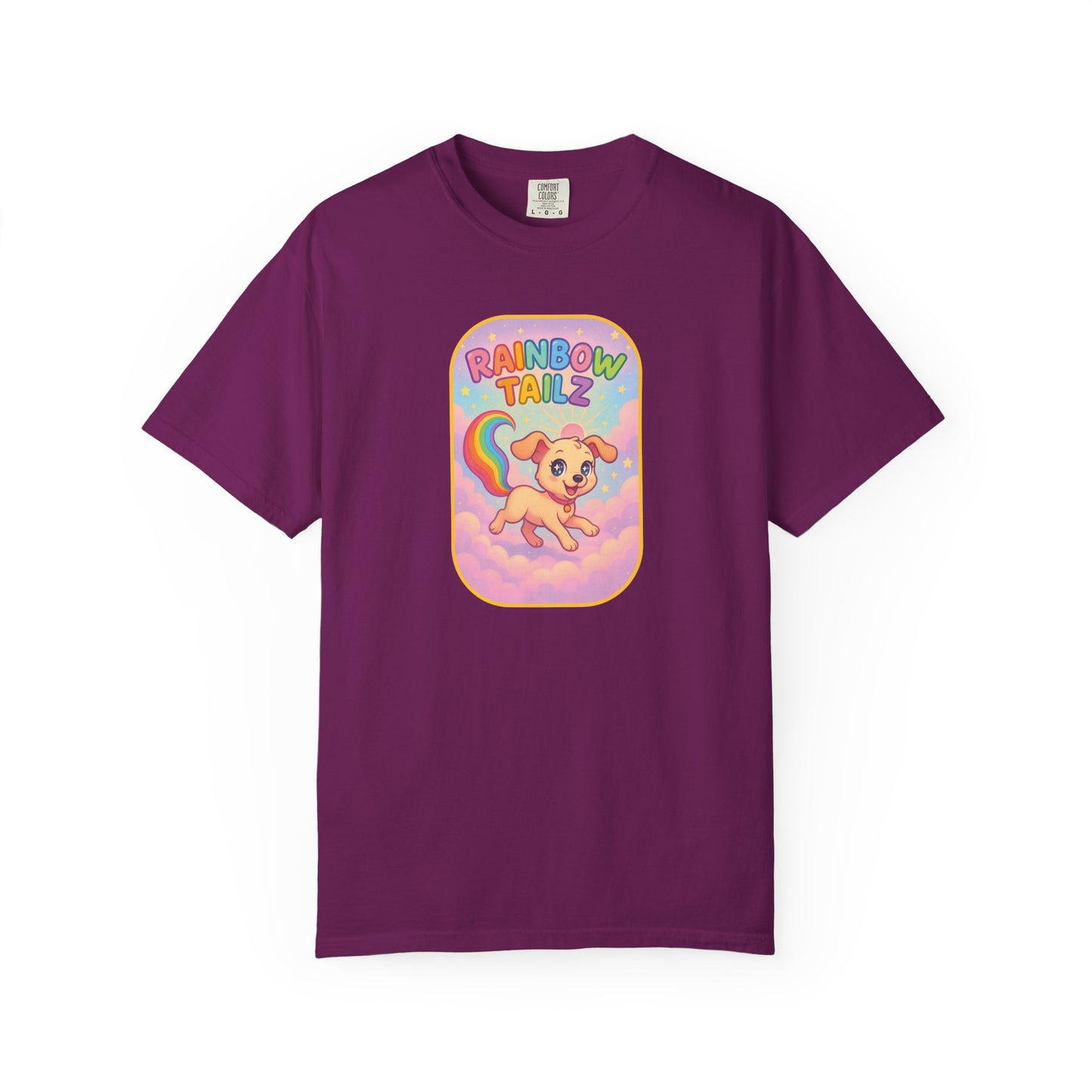 Cute Pet T-Shirt, Rainbow Tail Tee, Graphic Tee for Dog Lovers, Birthday Gift, Cozy Casual Wear, Mother's Day Gift