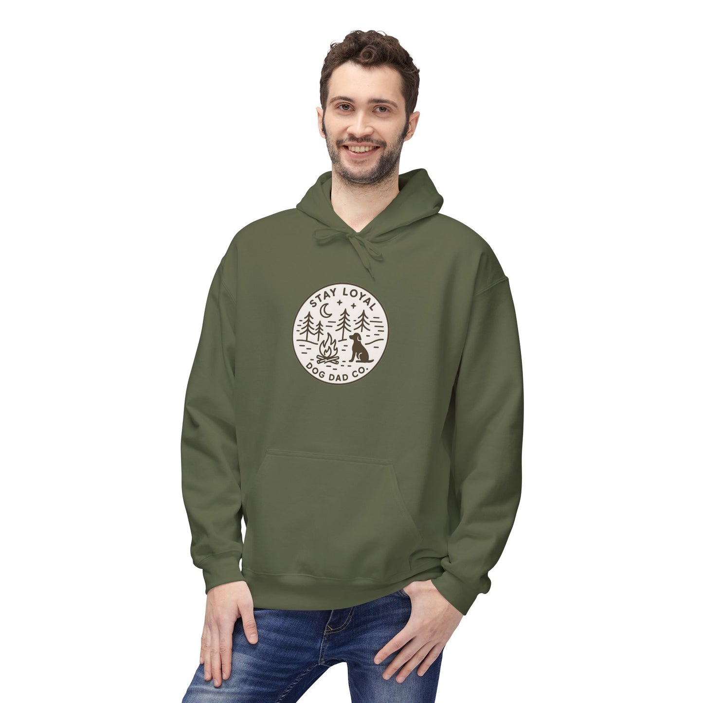 Dog Dad Fleece Hoodie, Unisex Softstyle Hooded Sweatshirt, Perfect Gift for Dog Lovers, Comfortable and Stylish