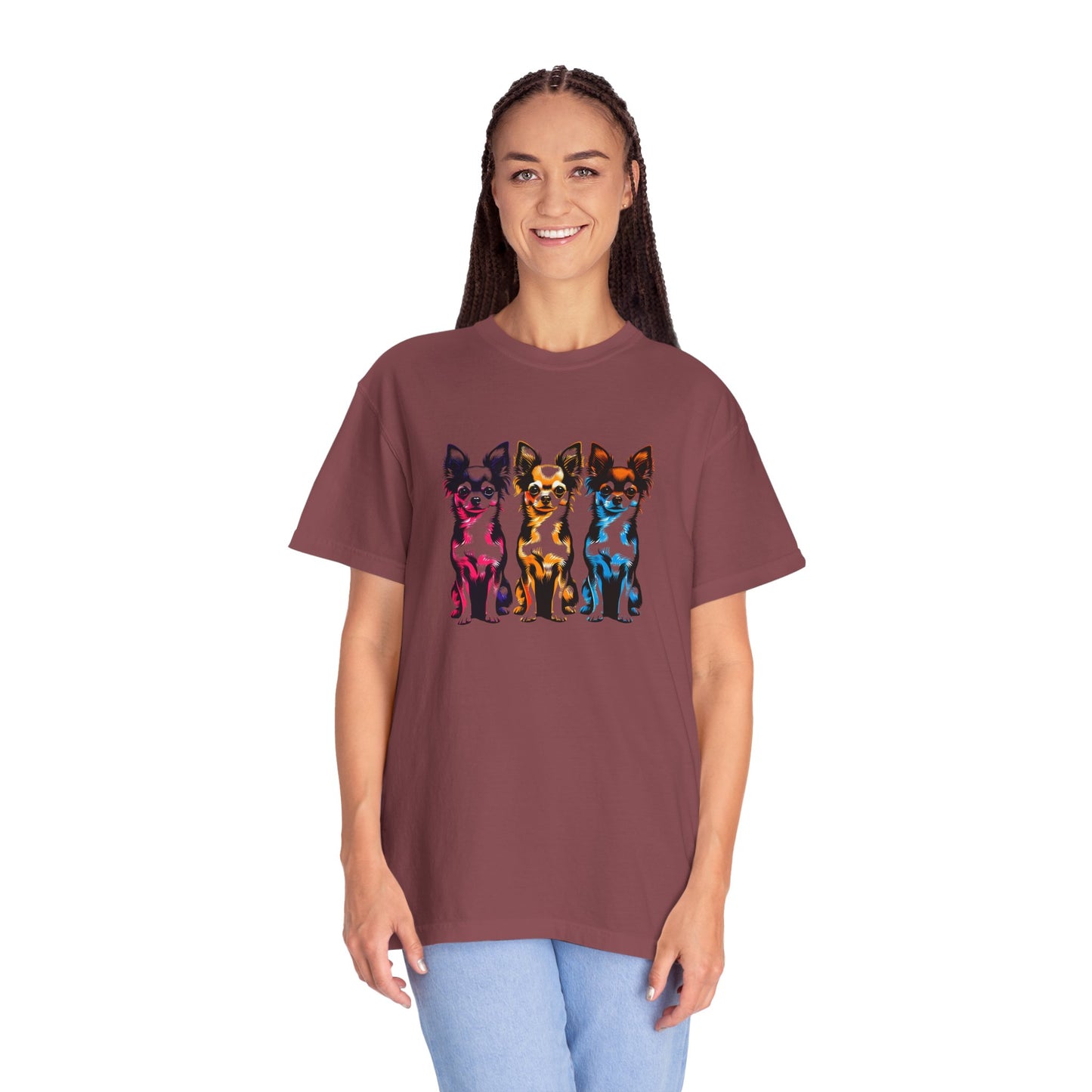 Colorful Chihuahua T-Shirt - Fun & Stylish Unisex Garment-Dyed Tee