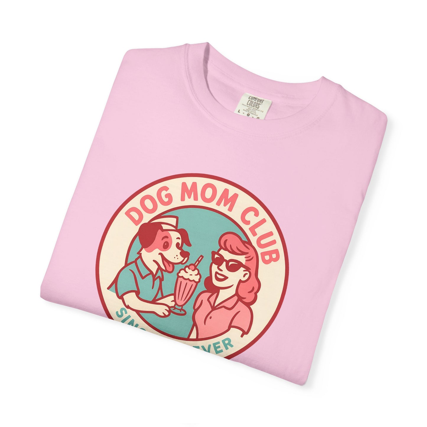 Dog Mom Club Garment-Dyed Tee | Casual Women's T-Shirt | Pet Lover Gift | Dog Mom Apparel | Cute Animal Lover Shirt