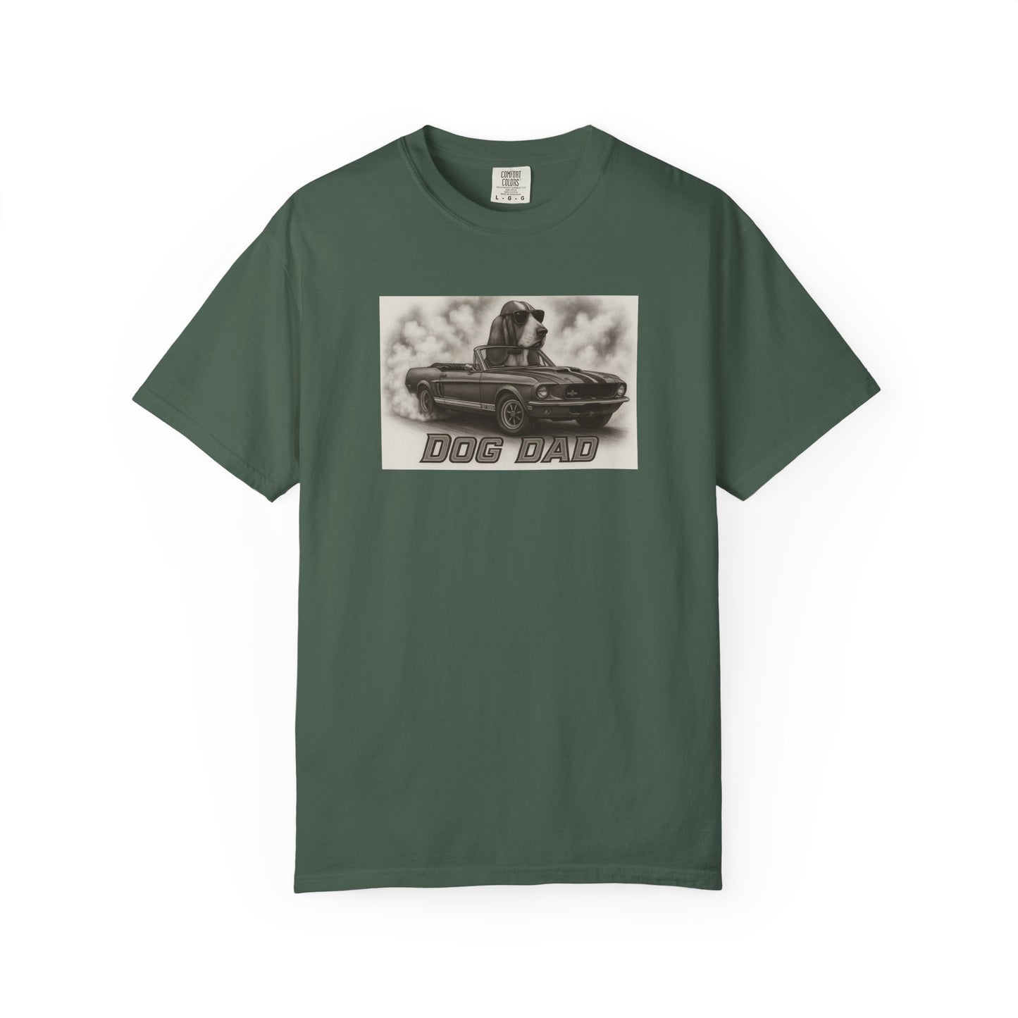 Dog Dad - Basset Hound - Cool Dogs in Cool Cars T-Shirt Collection | Funny Dog Lover Apparel for Men