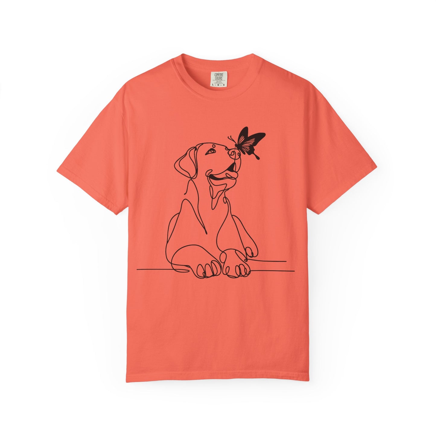 Adorable Dog and Butterfly T-Shirt, Cute Pet Tee, Dog Lover Gift, Casual Wear, Animal Lover Apparel, Birthday Gift for Dog Owners