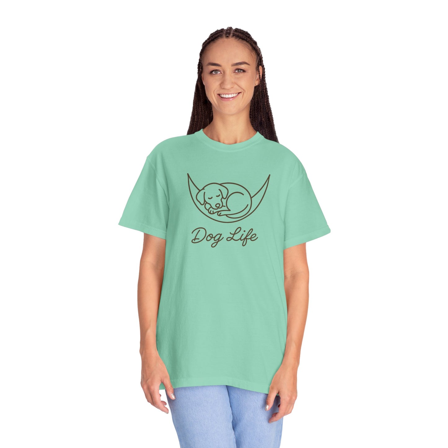 Dog Life Unisex Garment-Dyed T-Shirt, Pet Lover Tee, Dog Owner Gift, Casual Dog T-Shirt, Animal Lover Apparel, Comfortable Everyday Wear