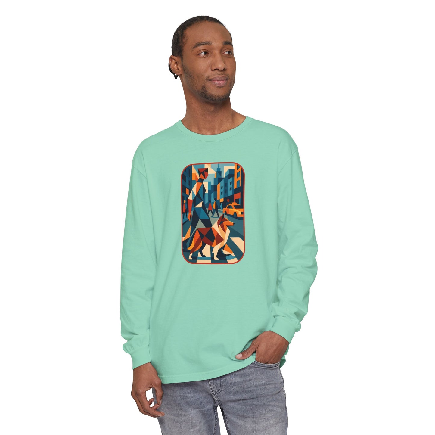 City Walk Tee for Animal Lovers, Casual Wear, Gift for Him/Her, Art-Inspired Apparel, Unique Artwork T-Shirt