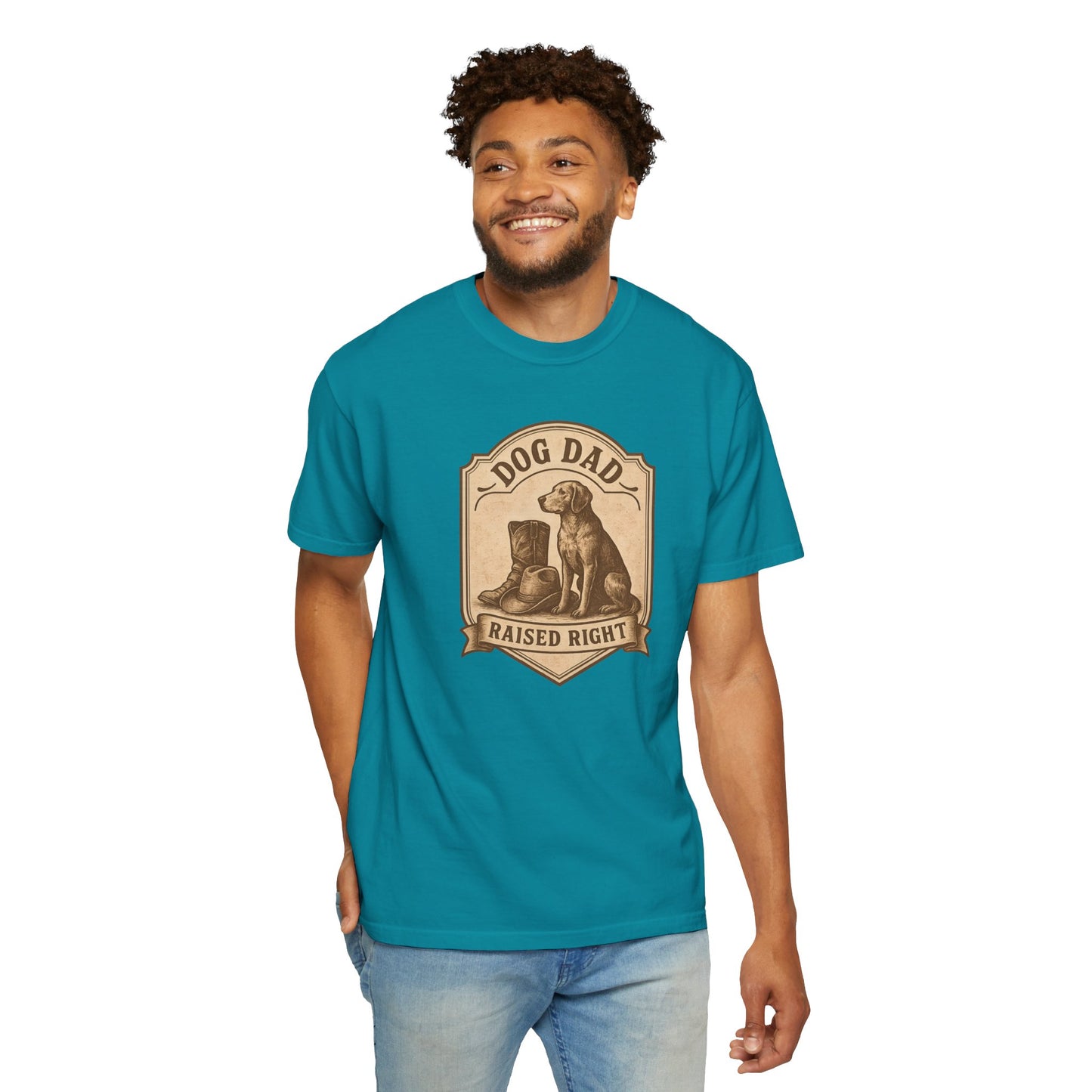 Dog Dad Raised Right T-Shirt, Gift for Dog Lovers, Cute Pet Apparel, Funny Dog Dad Tee, Unisex Casual Wear