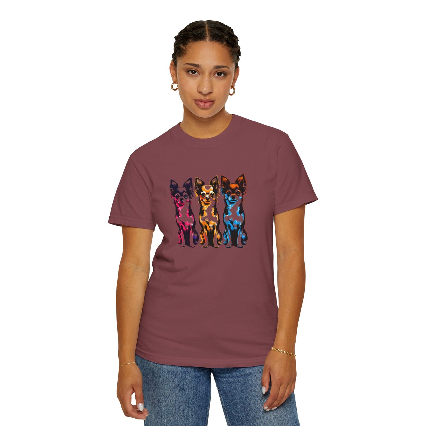 Colorful Chihuahua T-Shirt - Fun & Stylish Unisex Garment-Dyed Tee