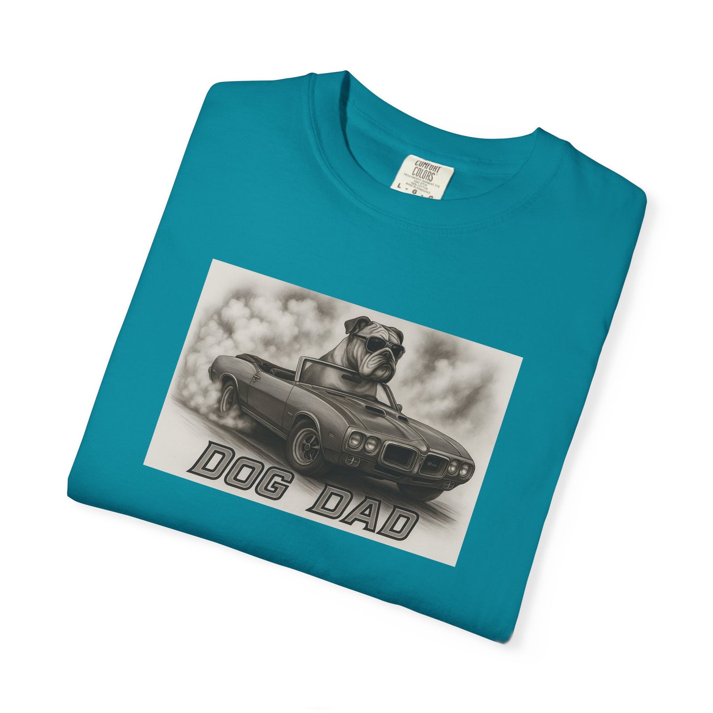 Dog Dad - Bulldog - Cool Dogs in Cool Cars T-Shirt Collection | Funny Dog Lover Apparel for Men
