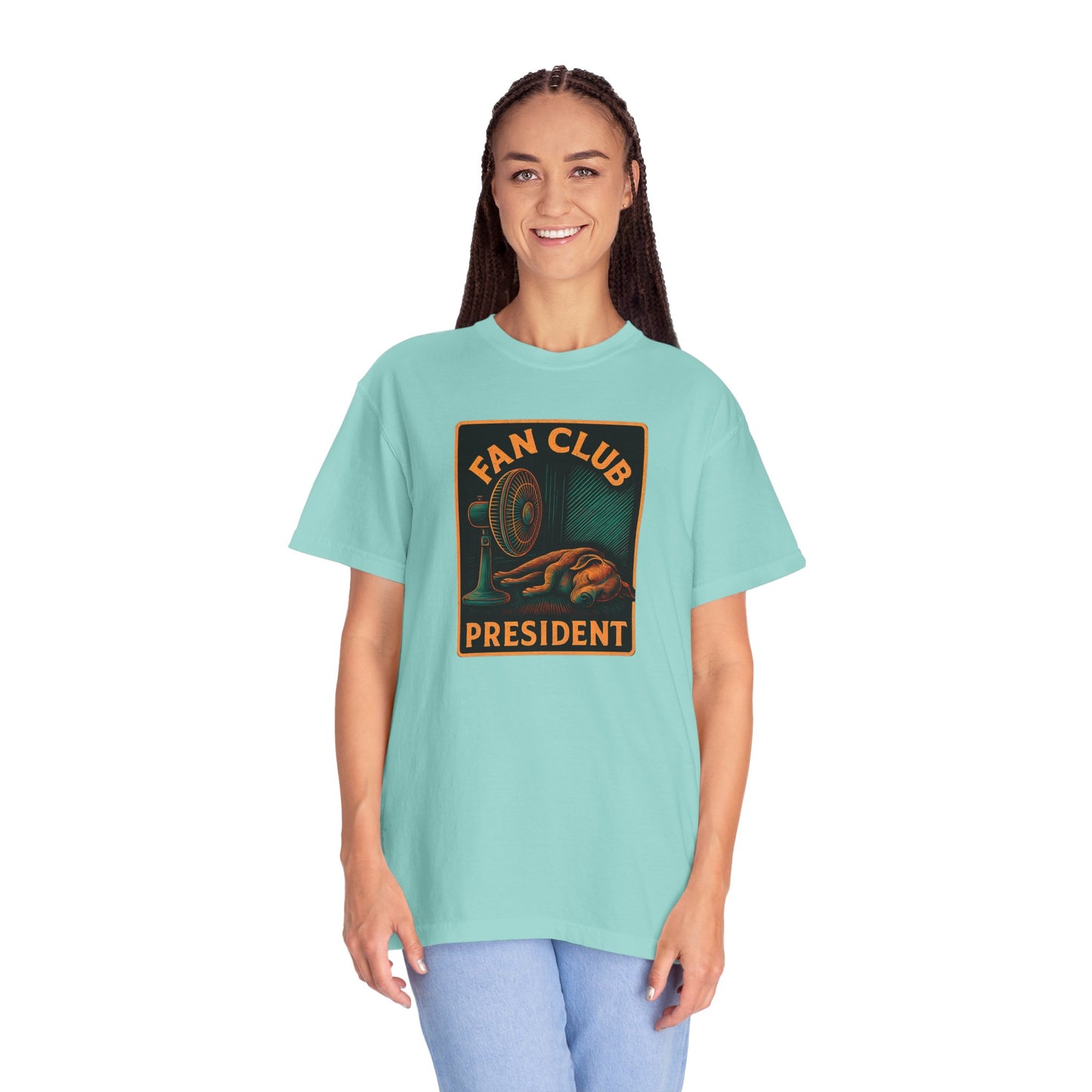 Fan Club President Unisex T-shirt, Garment-Dyed Tee, Unique Gift, Club Member Apparel, Casual Wear, Fan Merchandise