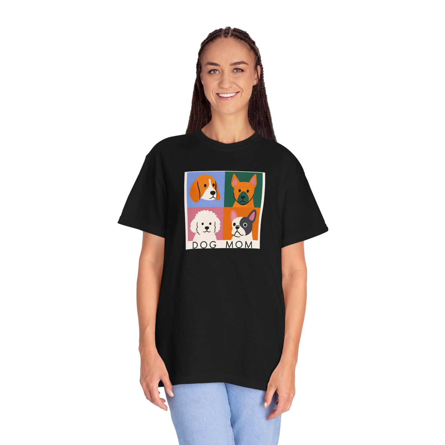 Dog Mom T-shirt - Unisex Garment-Dyed Tee for Dog Lovers