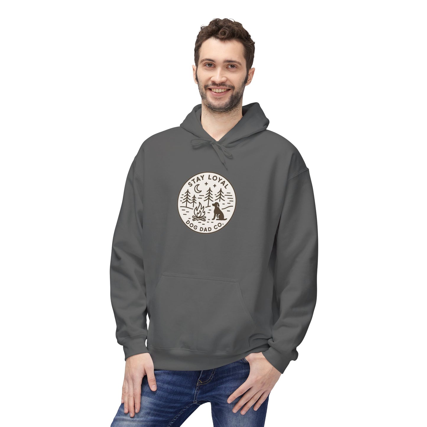 Dog Dad Fleece Hoodie, Unisex Softstyle Hooded Sweatshirt, Perfect Gift for Dog Lovers, Comfortable and Stylish