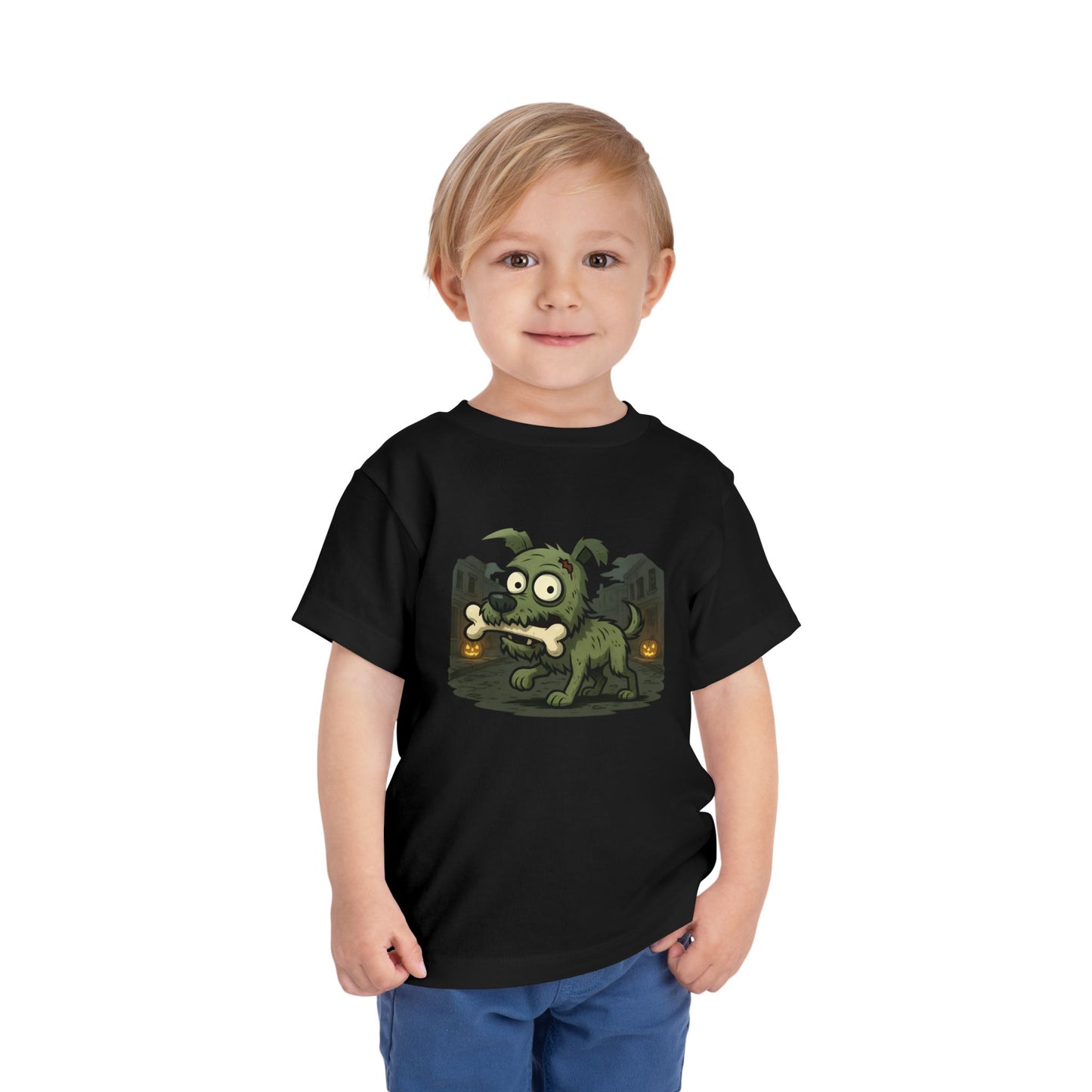 Funny Halloween Dog Tee for Toddlers, Cute Short Sleeve Shirt, Kids Halloween Costume, Spooky Dog Outfit, Halloween Gift