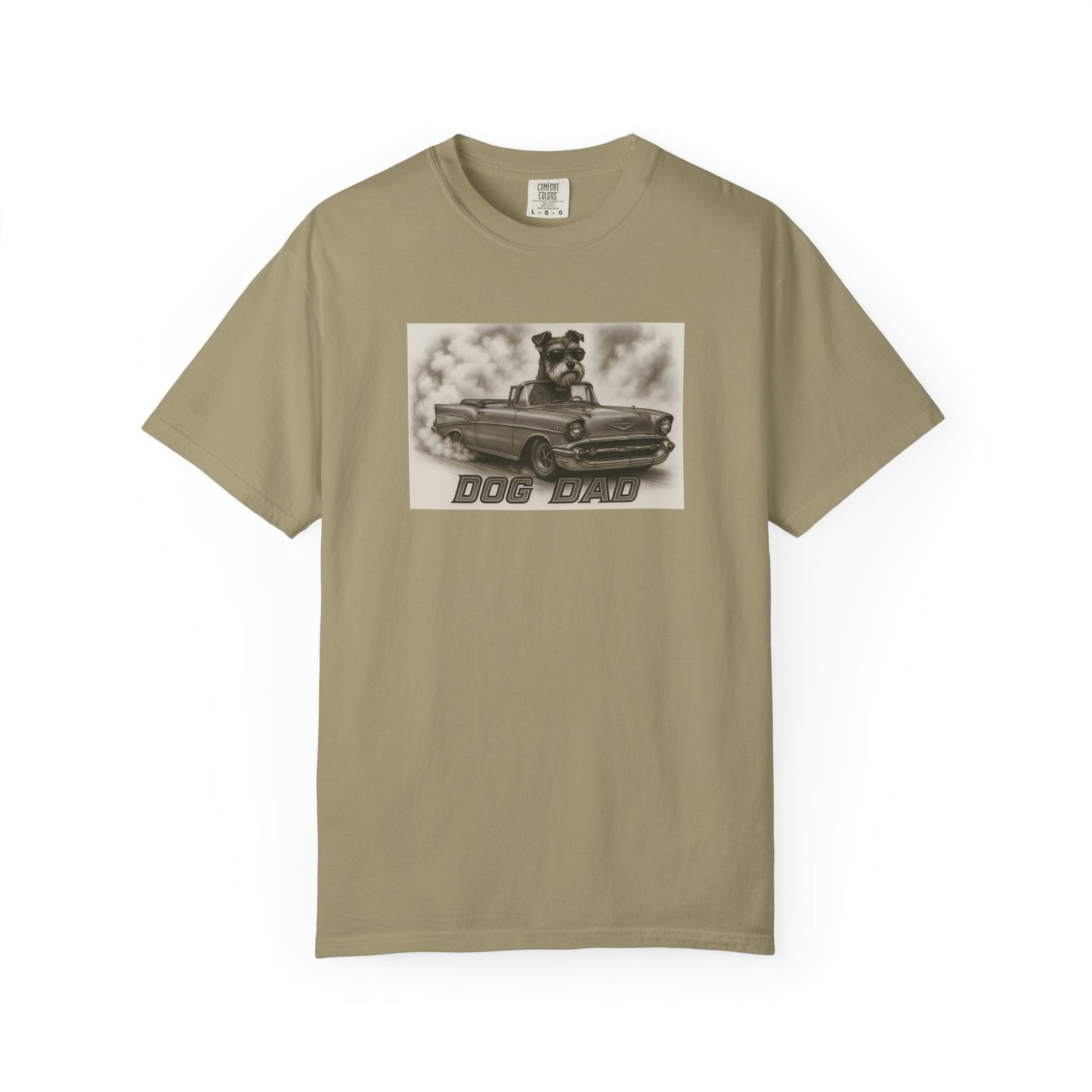 Dog Dad - Miniature Schnauzer - Cool Dogs in Cool Cars T-Shirt Collection | Funny Dog Lover Apparel for Men