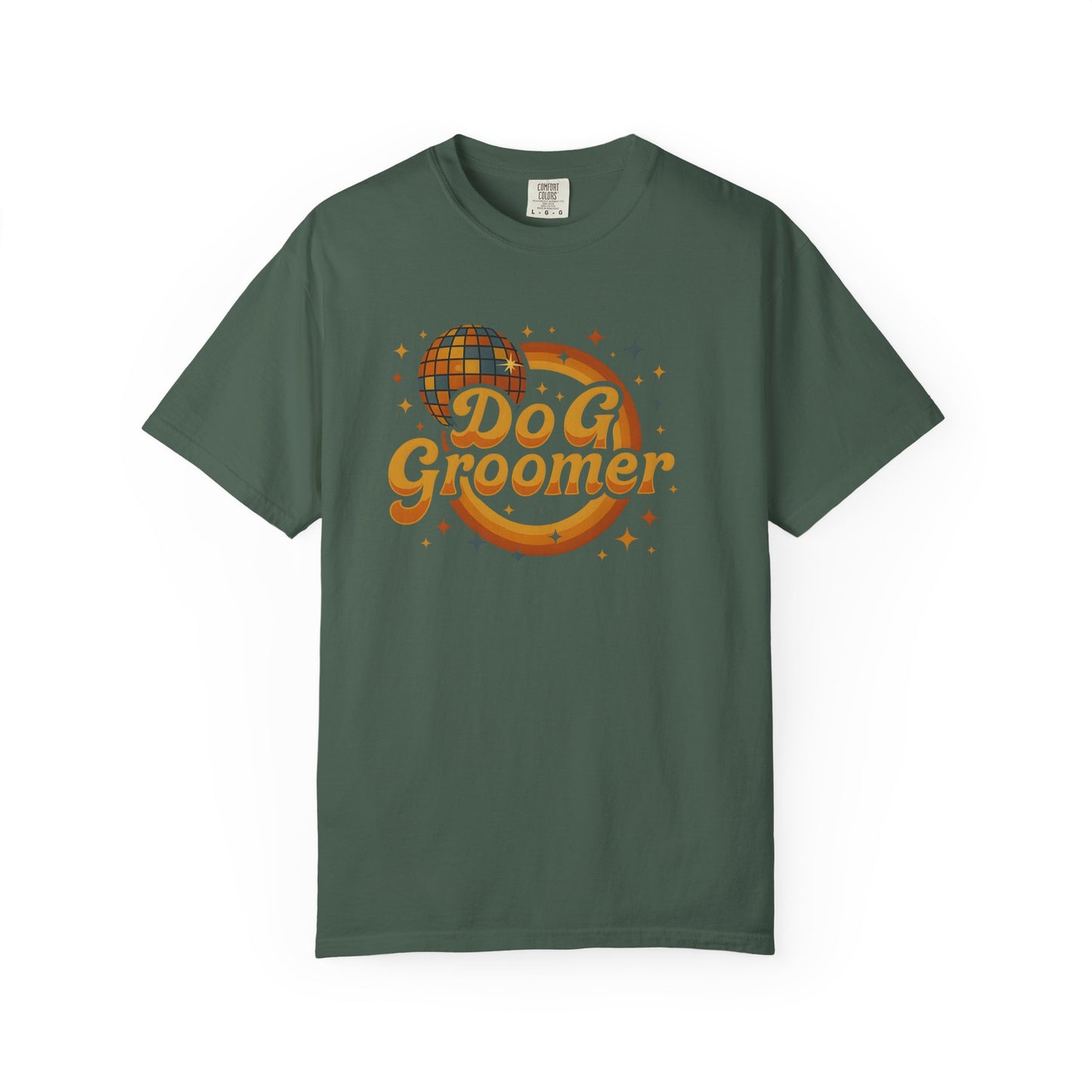Disco Dog Groomer Unisex Garment-Dyed T-Shirt - Fun Pet Grooming Tee for Dog Lovers