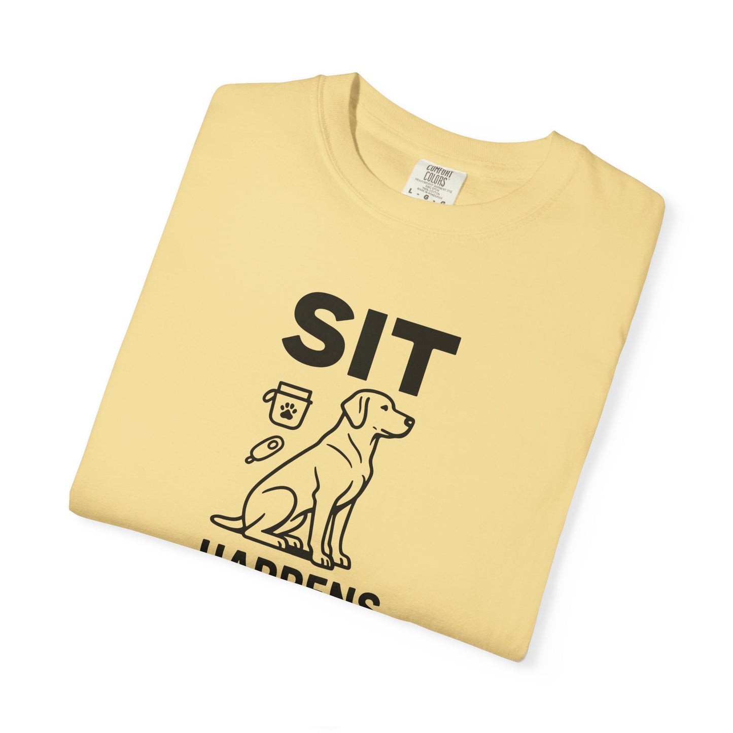 Dog Lovers Unisex T-Shirt - 'Sit Happens' Graphic Tee, Gift for Dog Owners, Pet Lovers, Casual Wear, Funny Dog Shirt