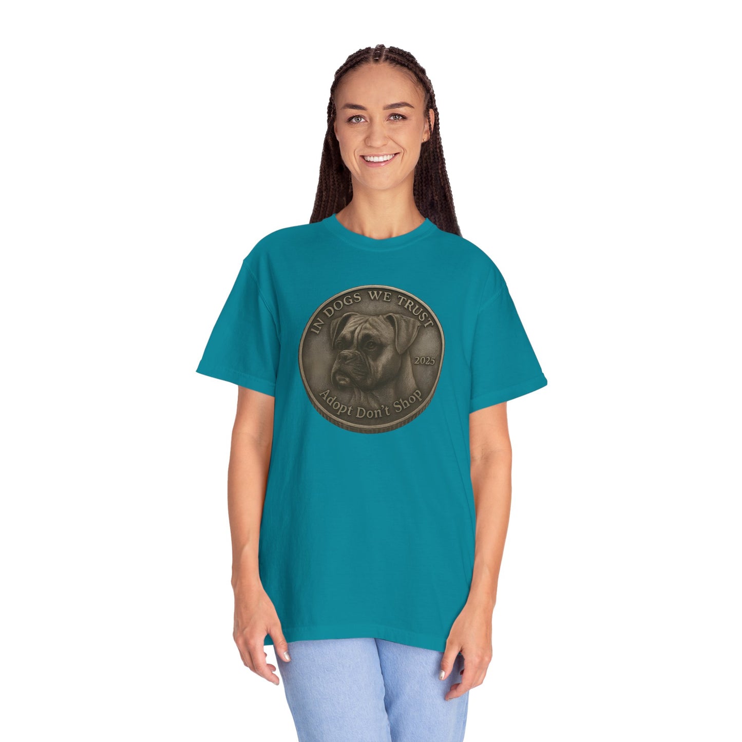 Adopt Don't Shop State Coin T-Shirt Collection - Proud Dog Breed Illustrations