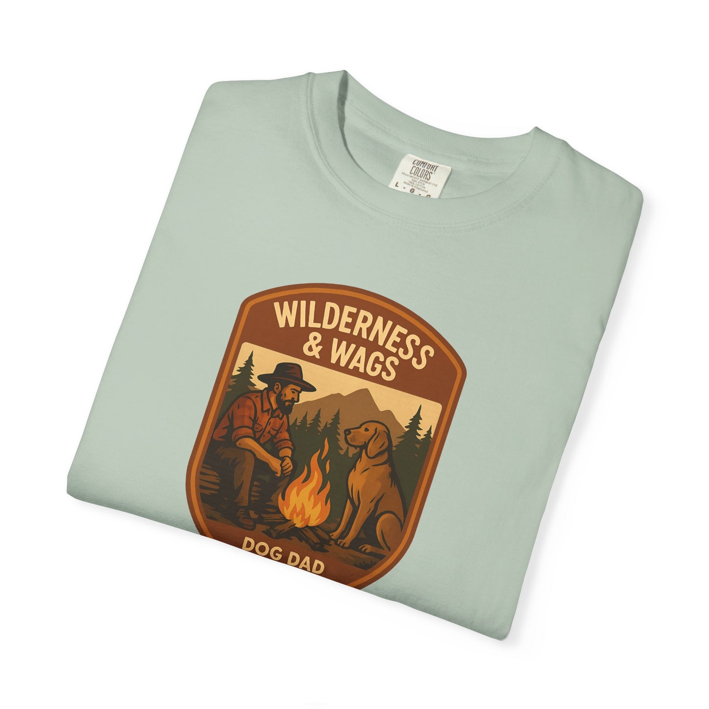Wilderness & Wags Dog Dad Unisex T-Shirt, Dog Lover Gift, Camping Tee, Father’s Day Apparel, Nature-Inspired Shirt