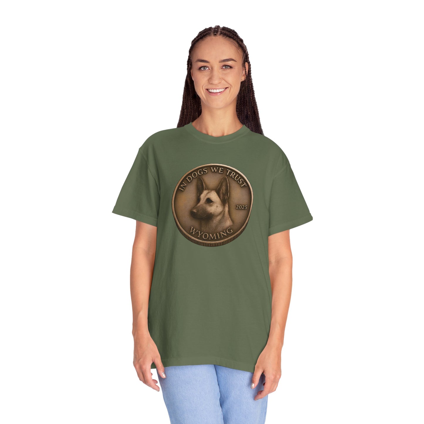 Wyoming State Coin T-Shirt Collection - Proud Dog Breed Illustrations
